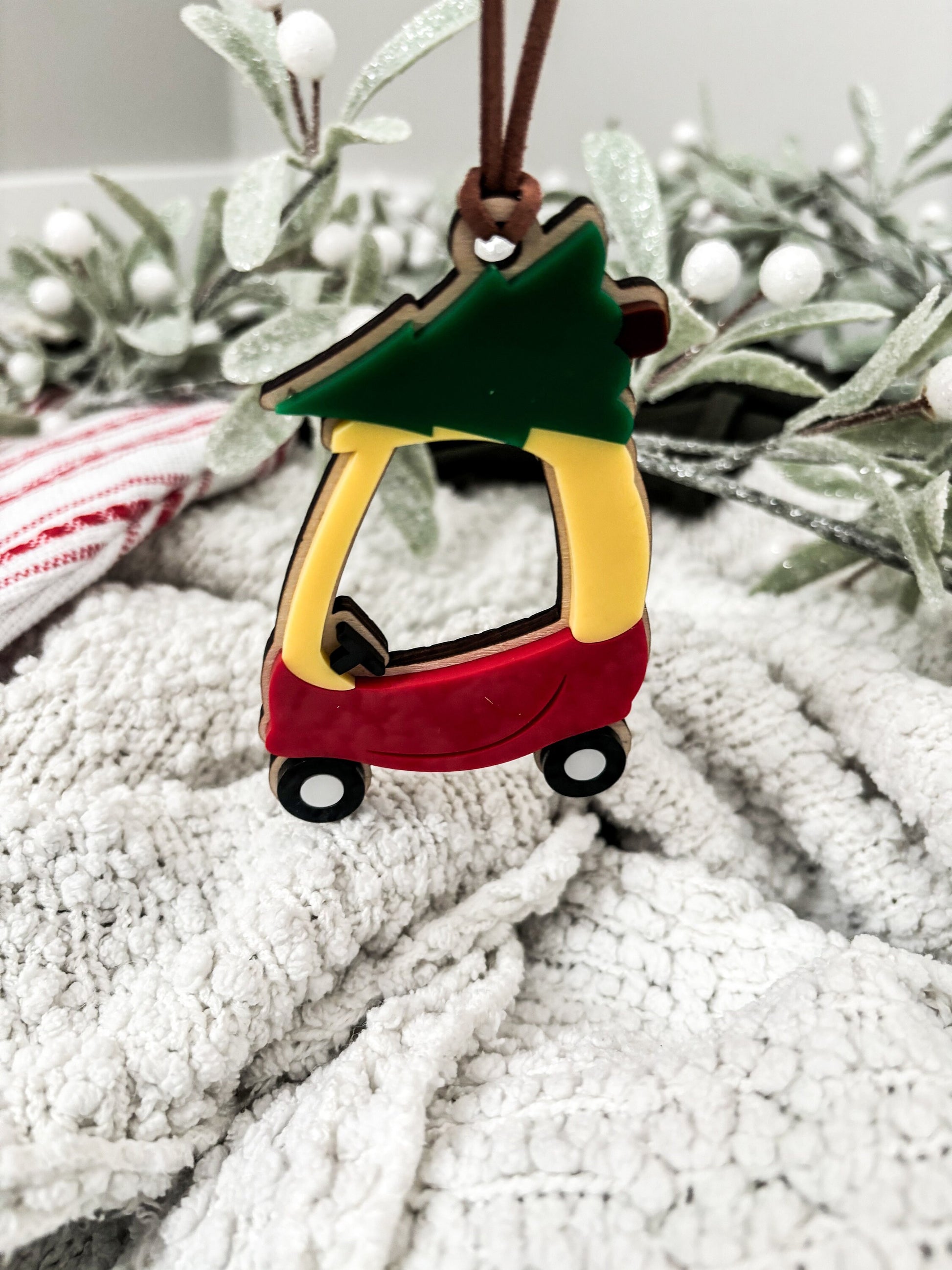 Cozy Coupe Christmas Ornament, Baby's First Christmas, Baby Christmas Ornament, Cozy Coupe Ornament, Laser Cut Ornament