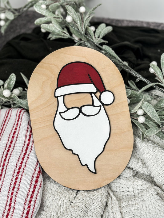 Minimalist Santa Clause Christmas Sign, Santa Sign, Board, Christmas Hanging Decor, Christmas Arch decor, Modern Decorations,