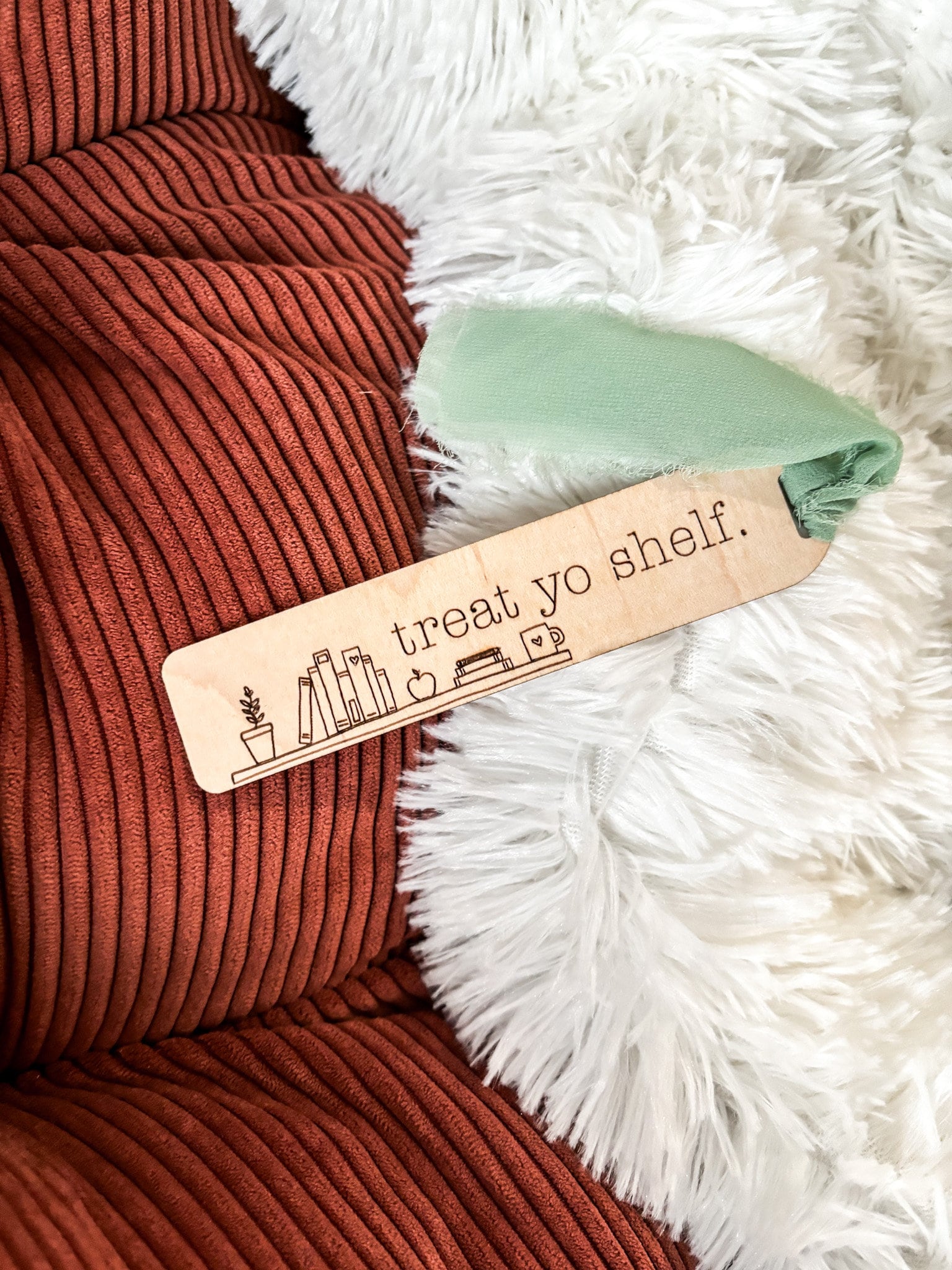 Treat Yo Shelf Wood Bookmark, Acrylic Funny Bookmark, Funny Bookmark Gift, Laser Engraved Bookmark, Aesthetic Floral Acrylic Bookmark