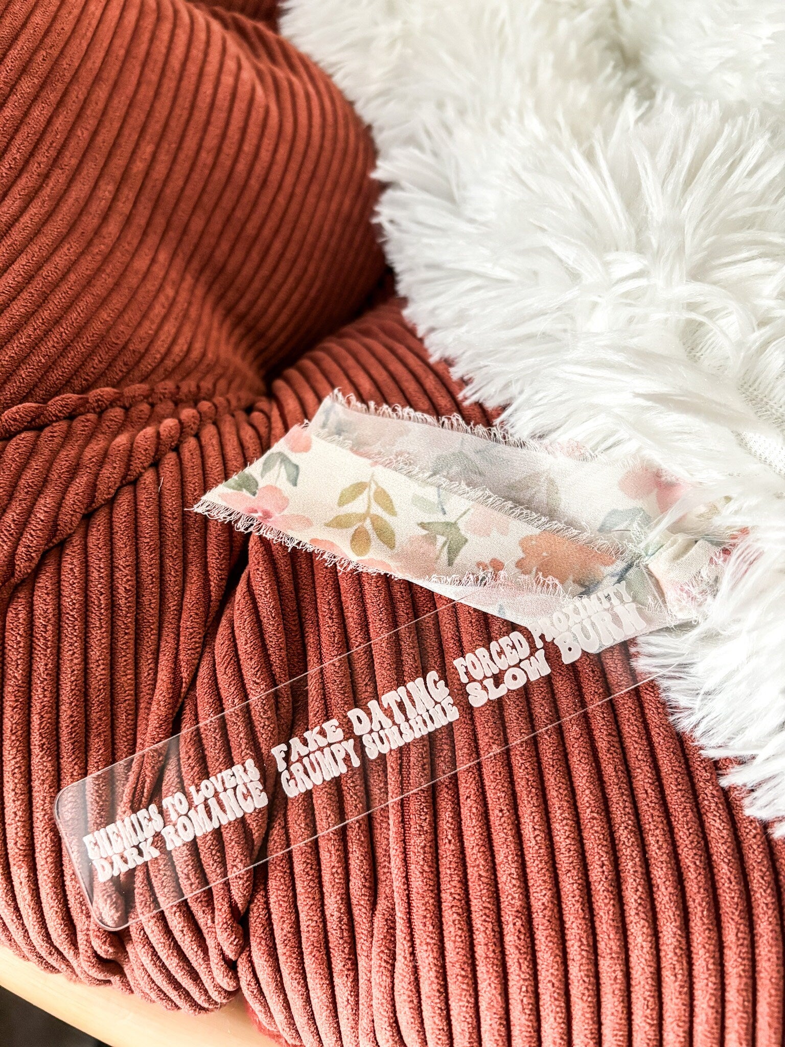 Romance Tropes Wood Bookmark, Acrylic Bookmark, Funny Bookmark Gift, Laser Engraved Bookmark, Aesthetic Acrylic Floral Bookmark