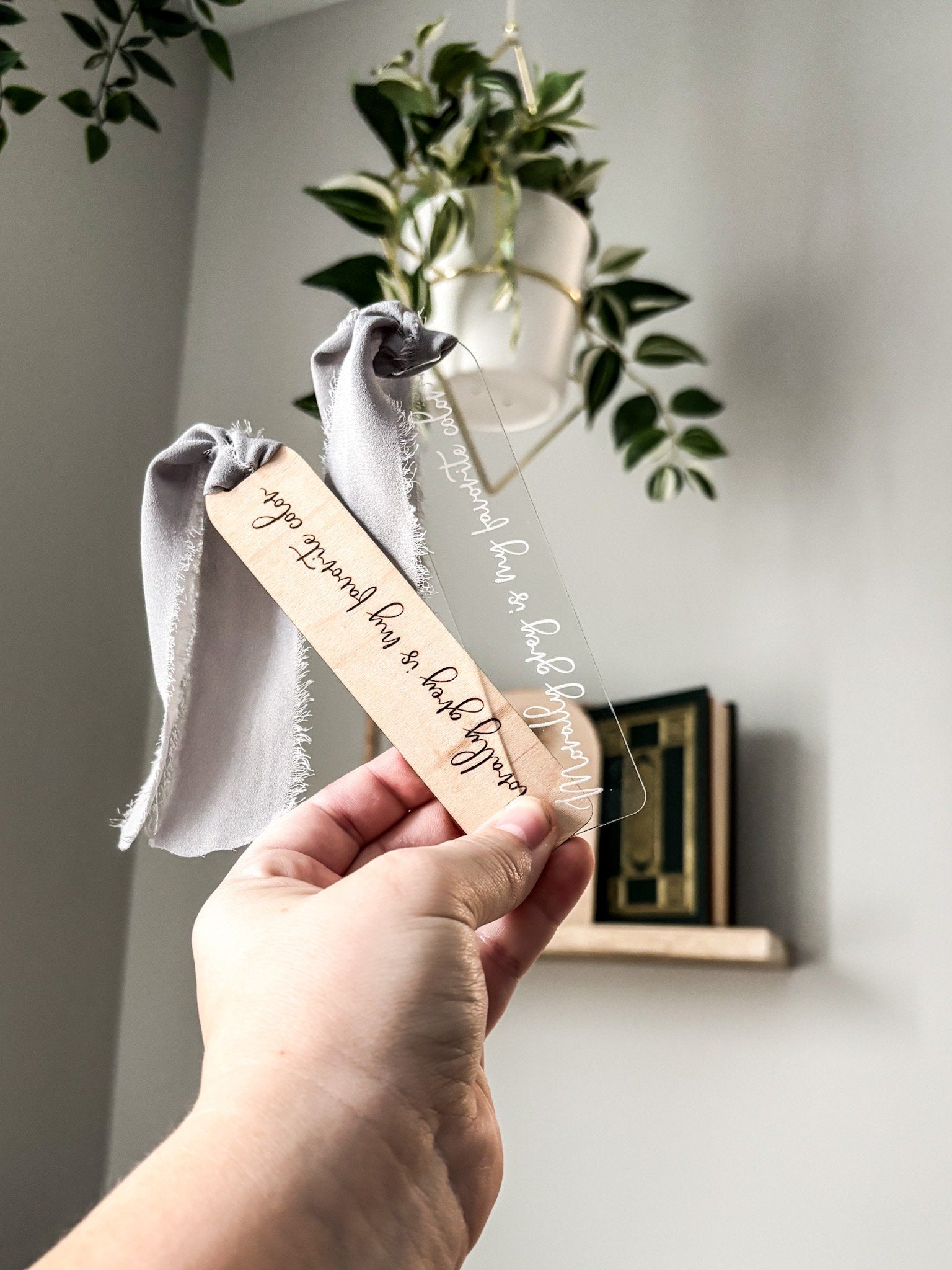 Morally Grey Wood Bookmark, Acrylic Romance Bookmark, Funny Bookmark Gift, Laser Engraved Bookmark, Aesthetic Acrylic Floral Bookmark