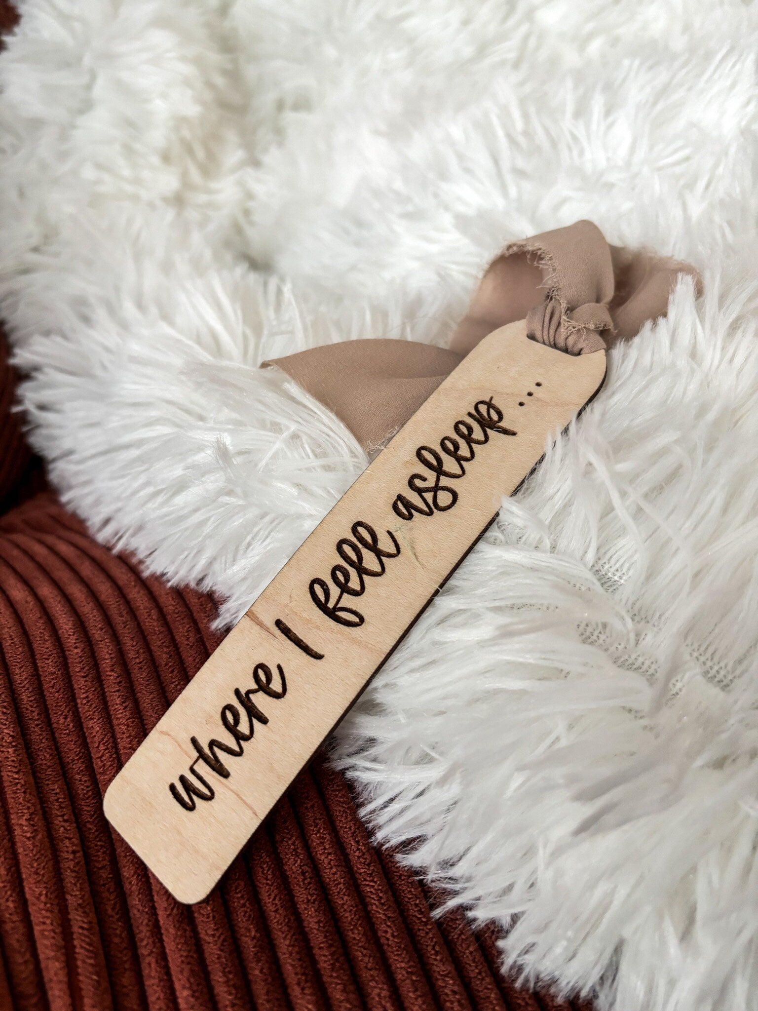Where I Fell Asleep Wood Bookmark, Acrylic Bookmark, Funny Bookmark Gift, Laser Engraved Bookmark, Aesthetic Acrylic Floral Bookmark