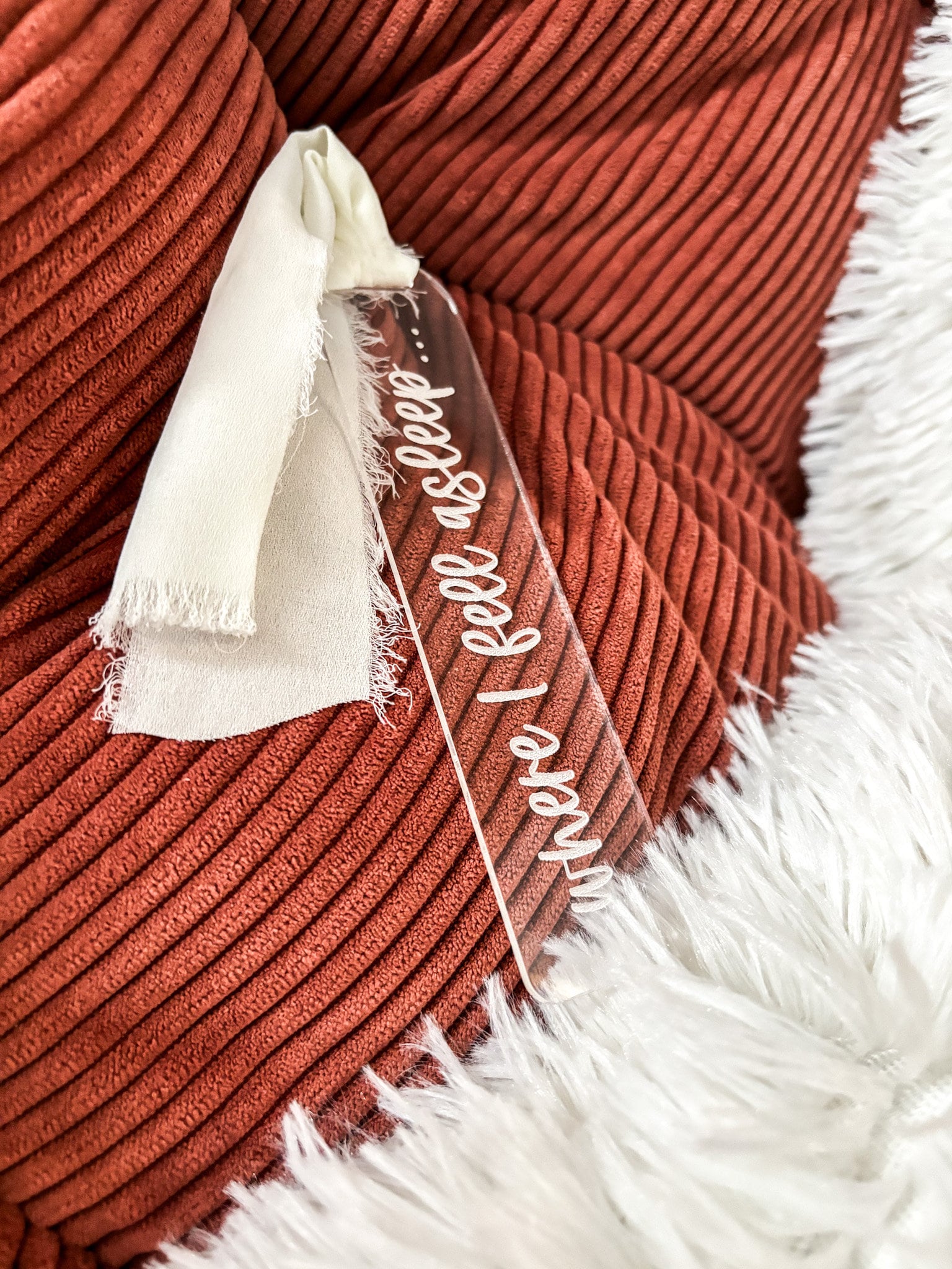 Where I Fell Asleep Wood Bookmark, Acrylic Bookmark, Funny Bookmark Gift, Laser Engraved Bookmark, Aesthetic Acrylic Floral Bookmark