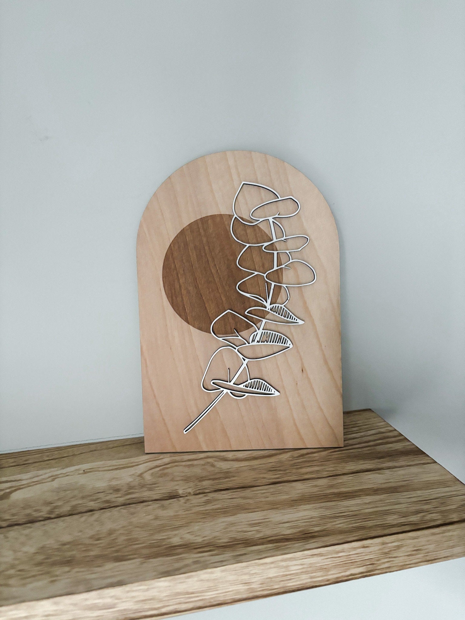 Boho Engraved Greenery Wall Art, Eucalyptus Wood Art, Contemporary Wall Decor, Laser Cut Wall Art, Feminine Wall Art, Boho Home Decor