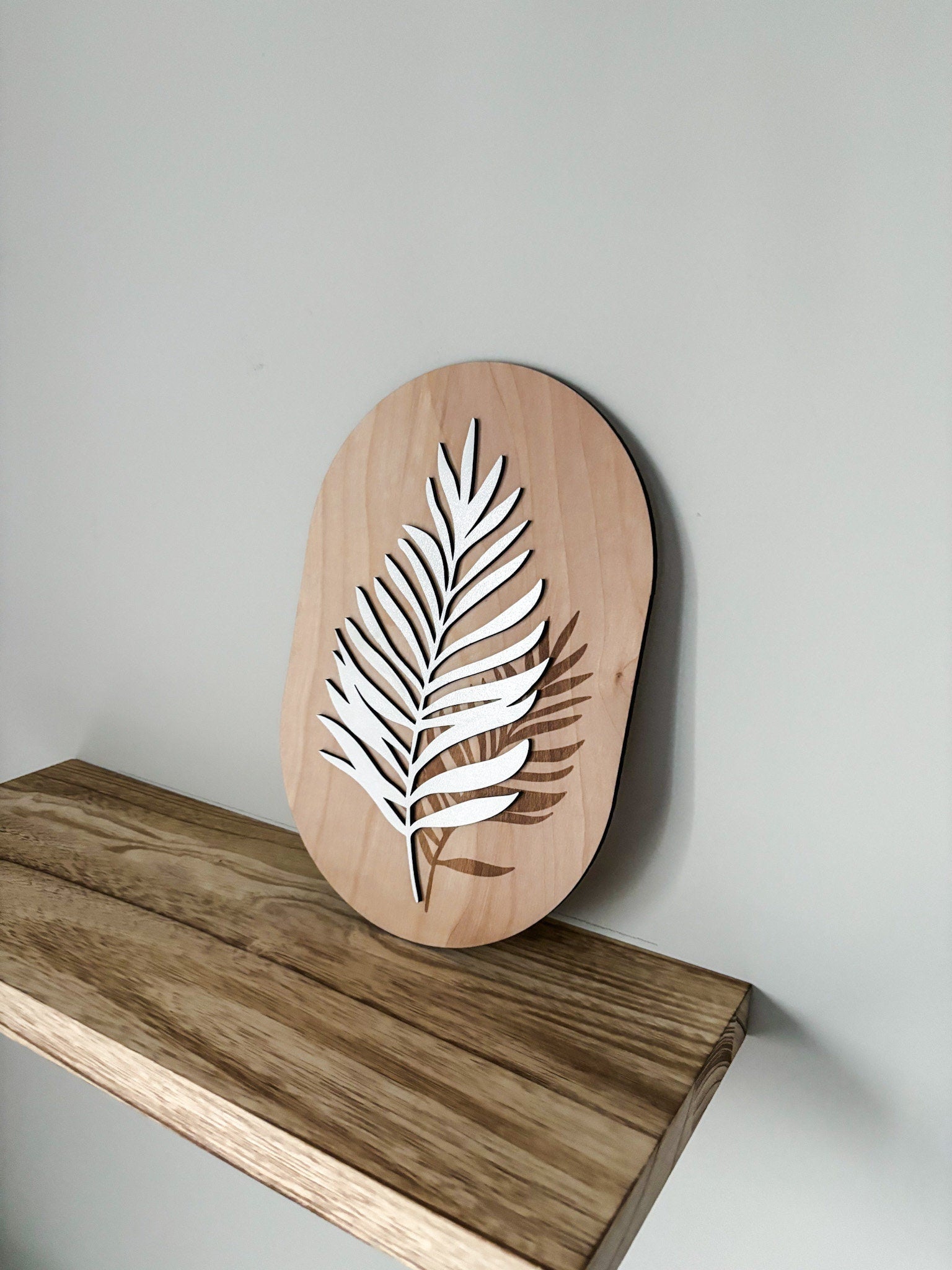Boho Engraved Greenery Wall Art, Leaf Wood Art, Contemporary Leaves Wall Decor, Laser Cut Wall Art, Feminine Wall Art, Boho Home Decor