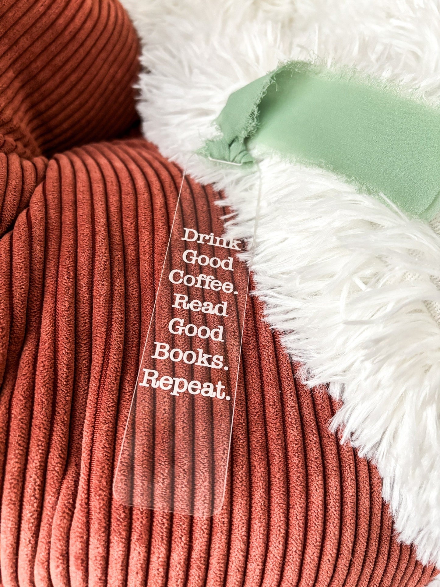 Drink Good Coffee Wood Bookmark, Acrylic Bookmark, Funny Bookmark Gift, Laser Engraved Bookmark, Aesthetic Acrylic Floral Bookmark
