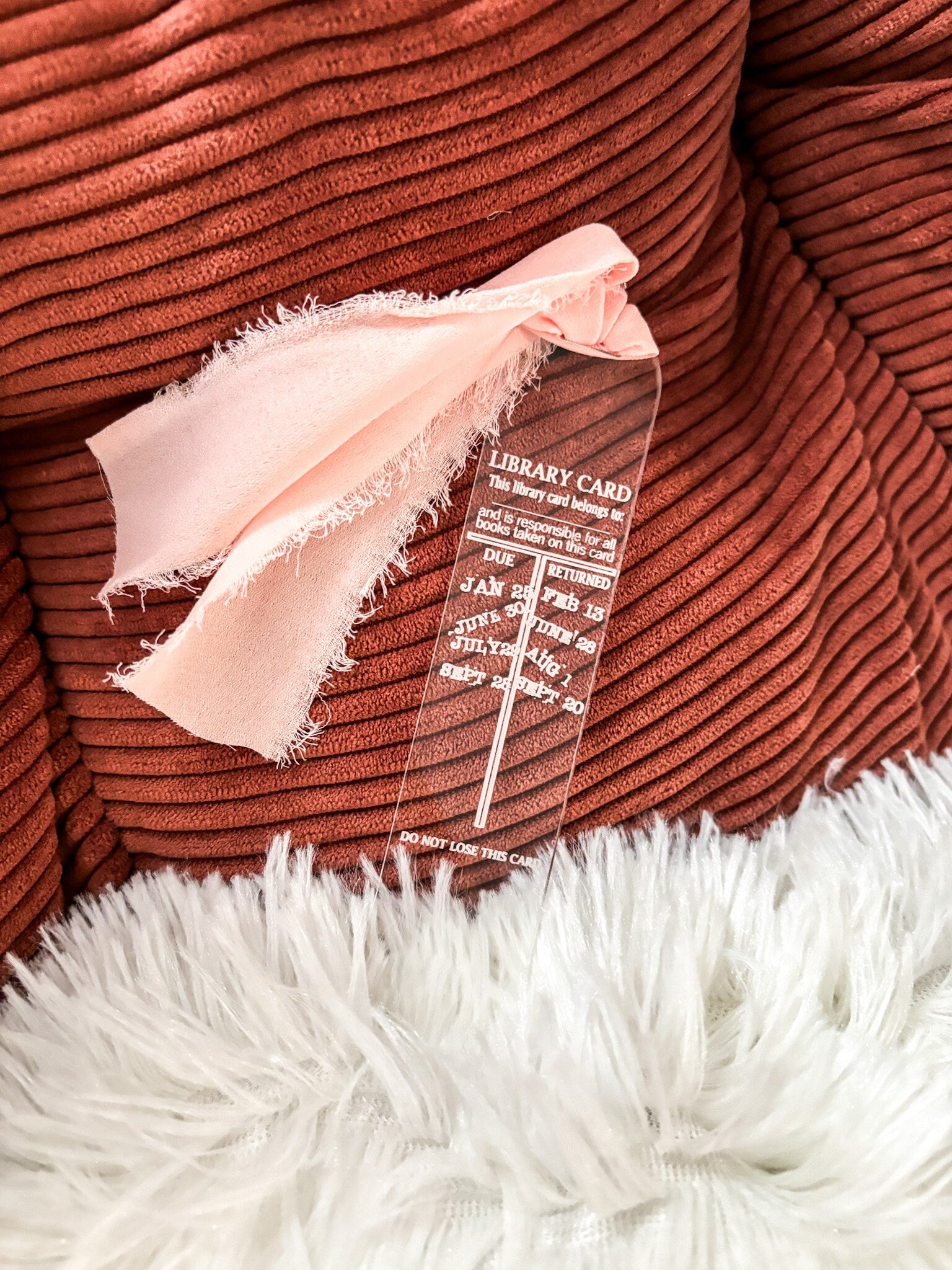 Library Card Wood Bookmark, Acrylic Bookmark, Funny Bookmark Gift, Laser Engraved Bookmark, Aesthetic Acrylic Floral Bookmark