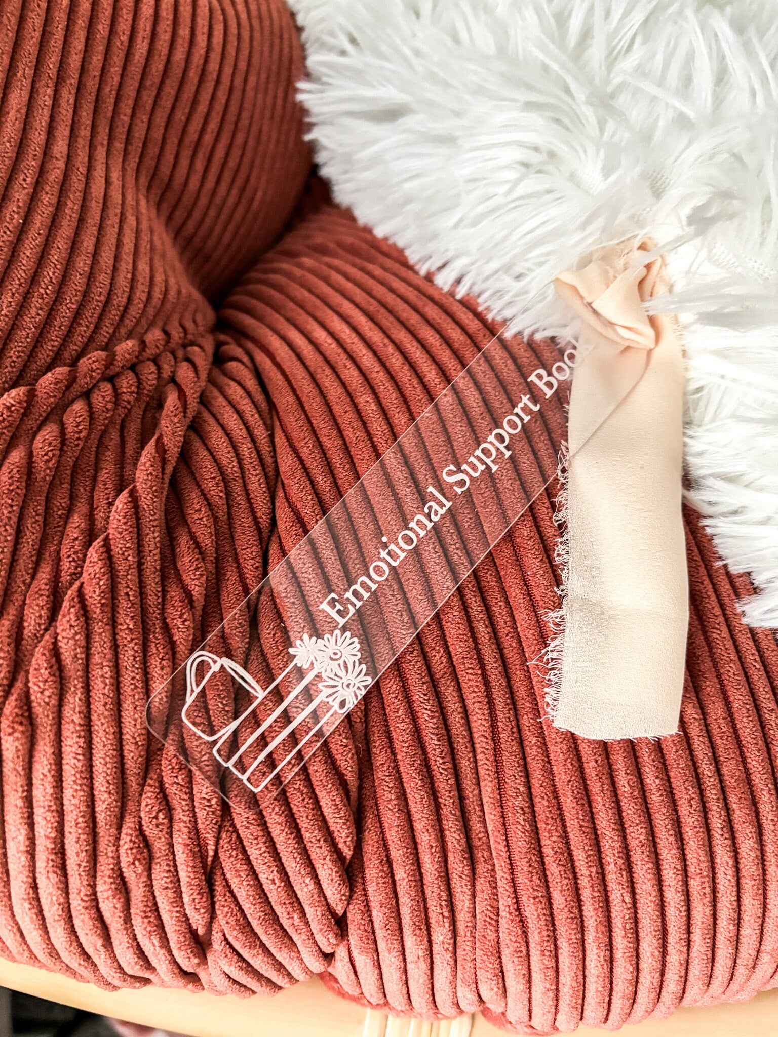 Emotional Support Book Wood Bookmark, Acrylic Bookmark, Funny Bookmark Gift, Laser Engraved Bookmark, Aesthetic Acrylic Floral Bookmark