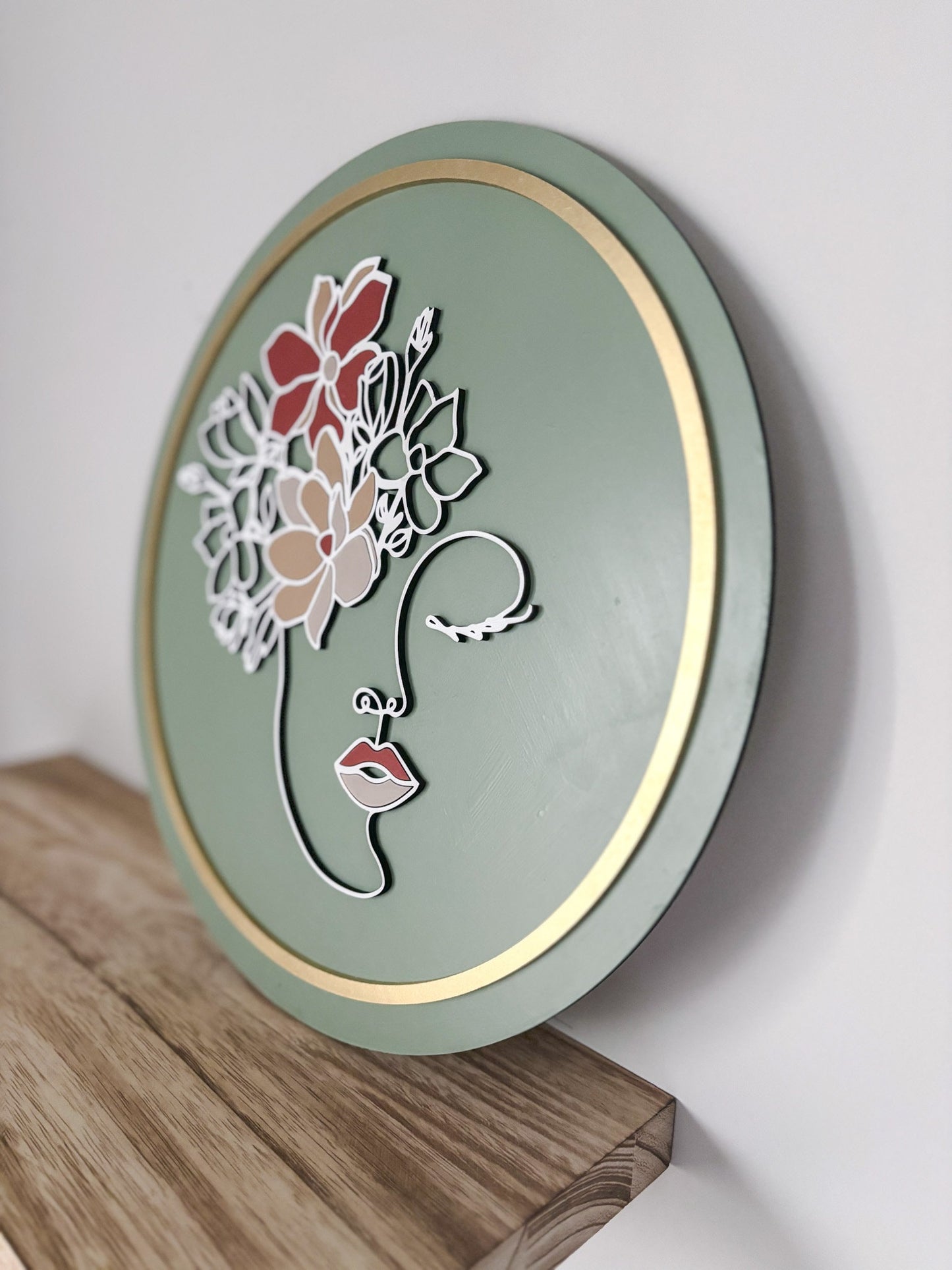 Boho Floral Woman Face Outline, Floral Head Woman, Woman Line Drawing, Modern Wall Decor, Feminine Wall Art, Modern Boho, Laser Cut Decor