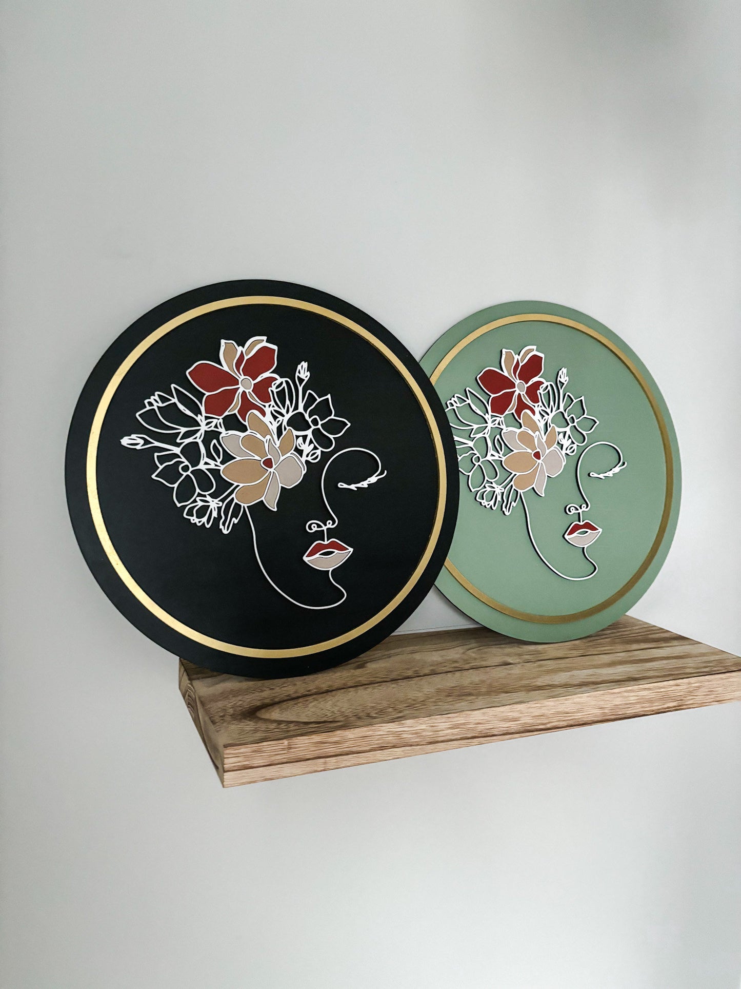 Boho Floral Woman Face Outline, Floral Head Woman, Woman Line Drawing, Modern Wall Decor, Feminine Wall Art, Modern Boho, Laser Cut Decor