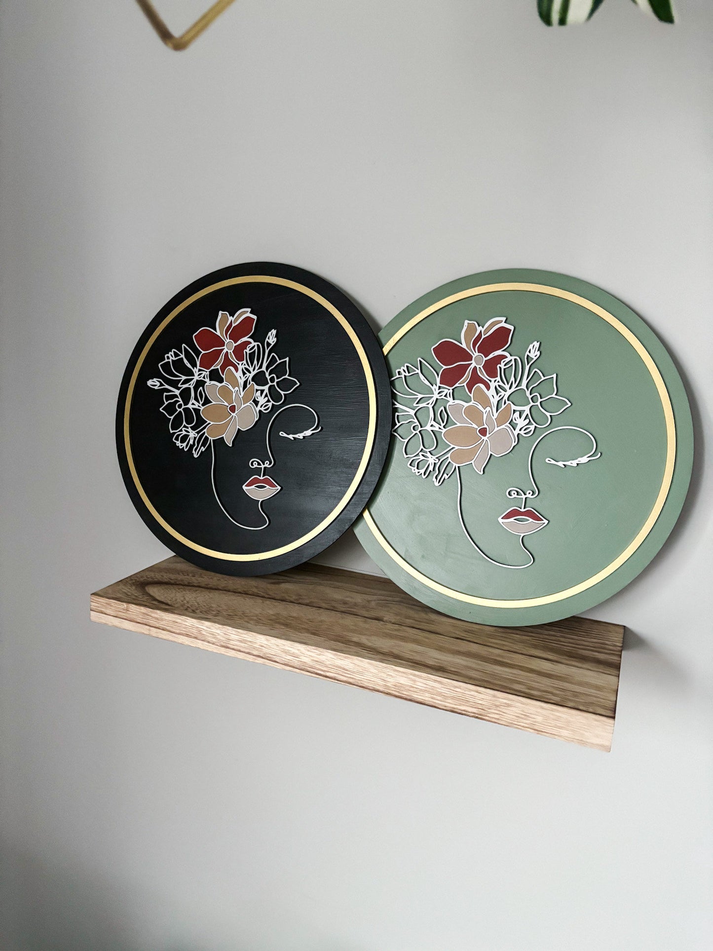 Boho Floral Woman Face Outline, Floral Head Woman, Woman Line Drawing, Modern Wall Decor, Feminine Wall Art, Modern Boho, Laser Cut Decor