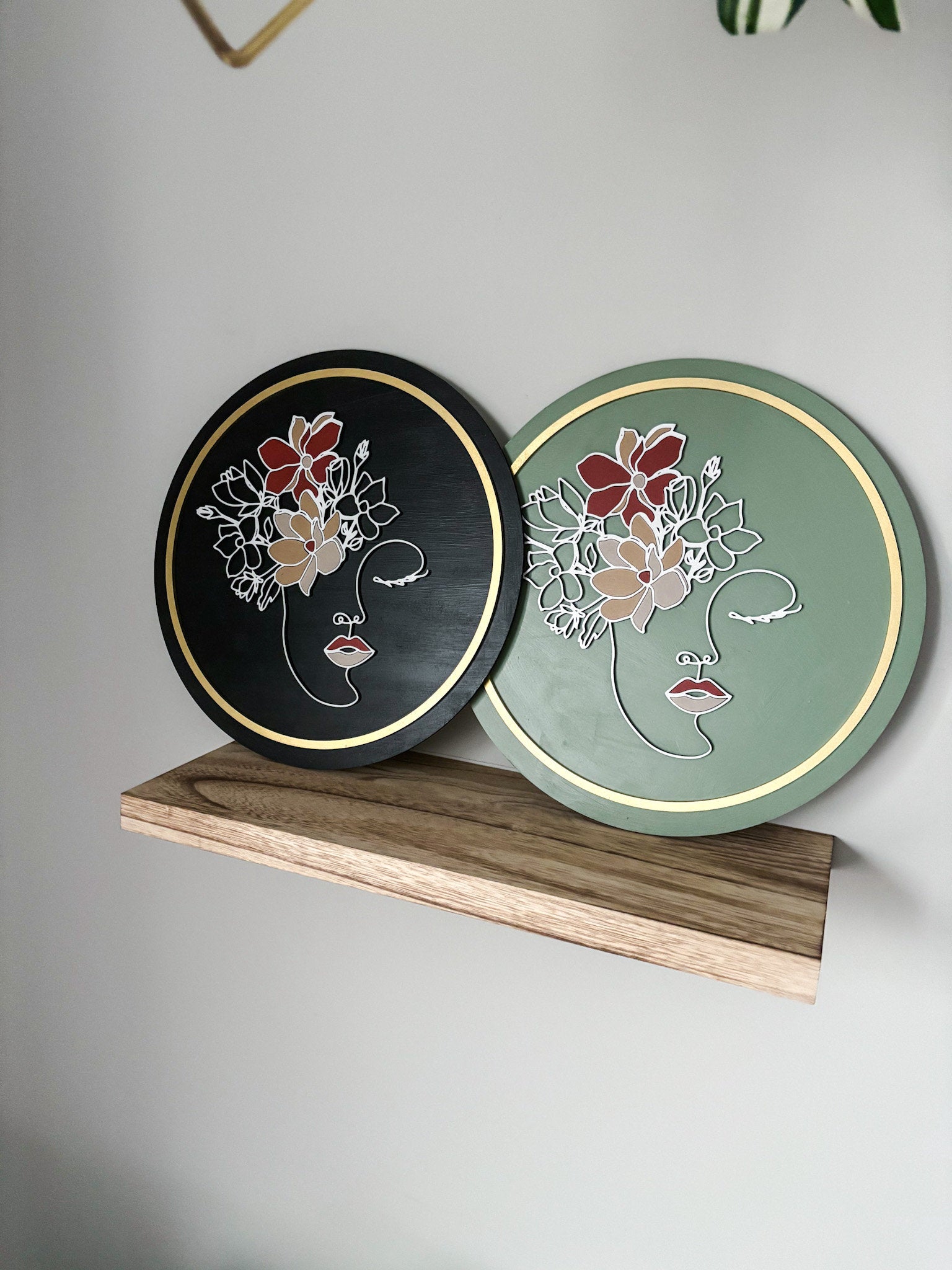 Boho Floral Woman Face Outline, Floral Head Woman, Woman Line Drawing, Modern Wall Decor, Feminine Wall Art, Modern Boho, Laser Cut Decor