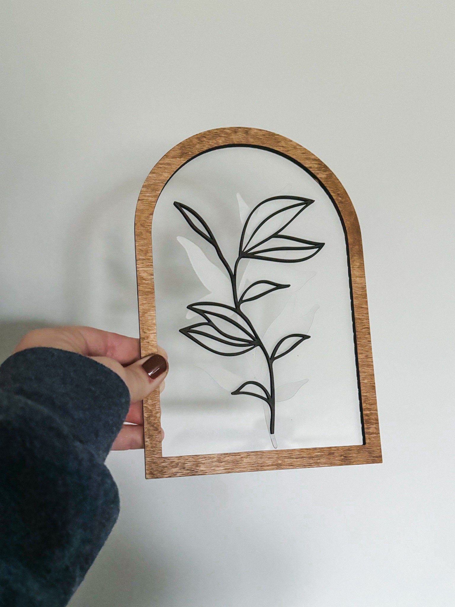 Boho Greenery Wall Art, Acrylic Leaf Wood Art, Acrylic Monstera Leaves Wall Decor, Feminine Wall Art, Boho Home Decor