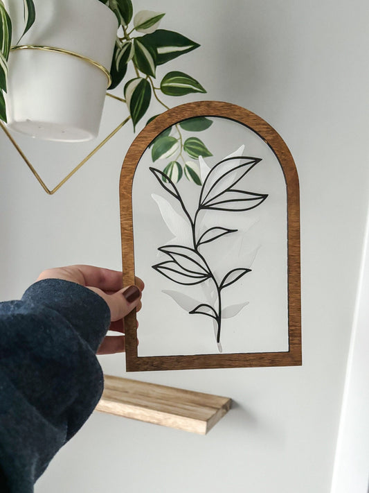 Boho Greenery Wall Art, Acrylic Leaf Wood Art, Acrylic Monstera Leaves Wall Decor, Feminine Wall Art, Boho Home Decor