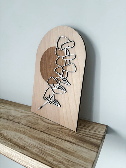 Boho Engraved Greenery Wall Art, Eucalyptus Wood Art, Contemporary Wall Decor, Laser Cut Wall Art, Feminine Wall Art, Boho Home Decor
