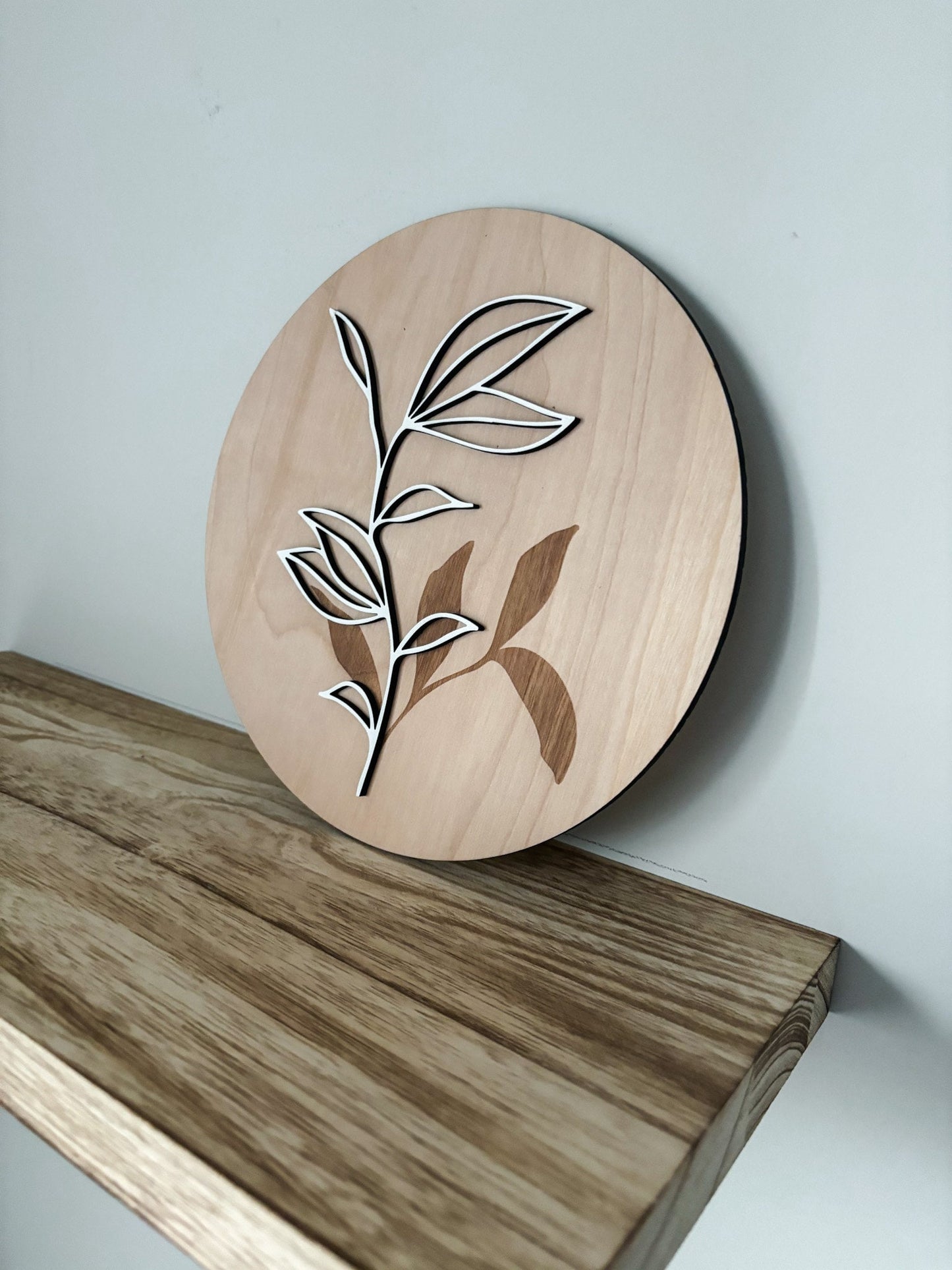 Boho Engraved Greenery Wall Art, Leaf Wood Art, Contemporary Leaves Wall Decor, Laser Cut Wall Art, Feminine Wall Art, Boho Home Decor