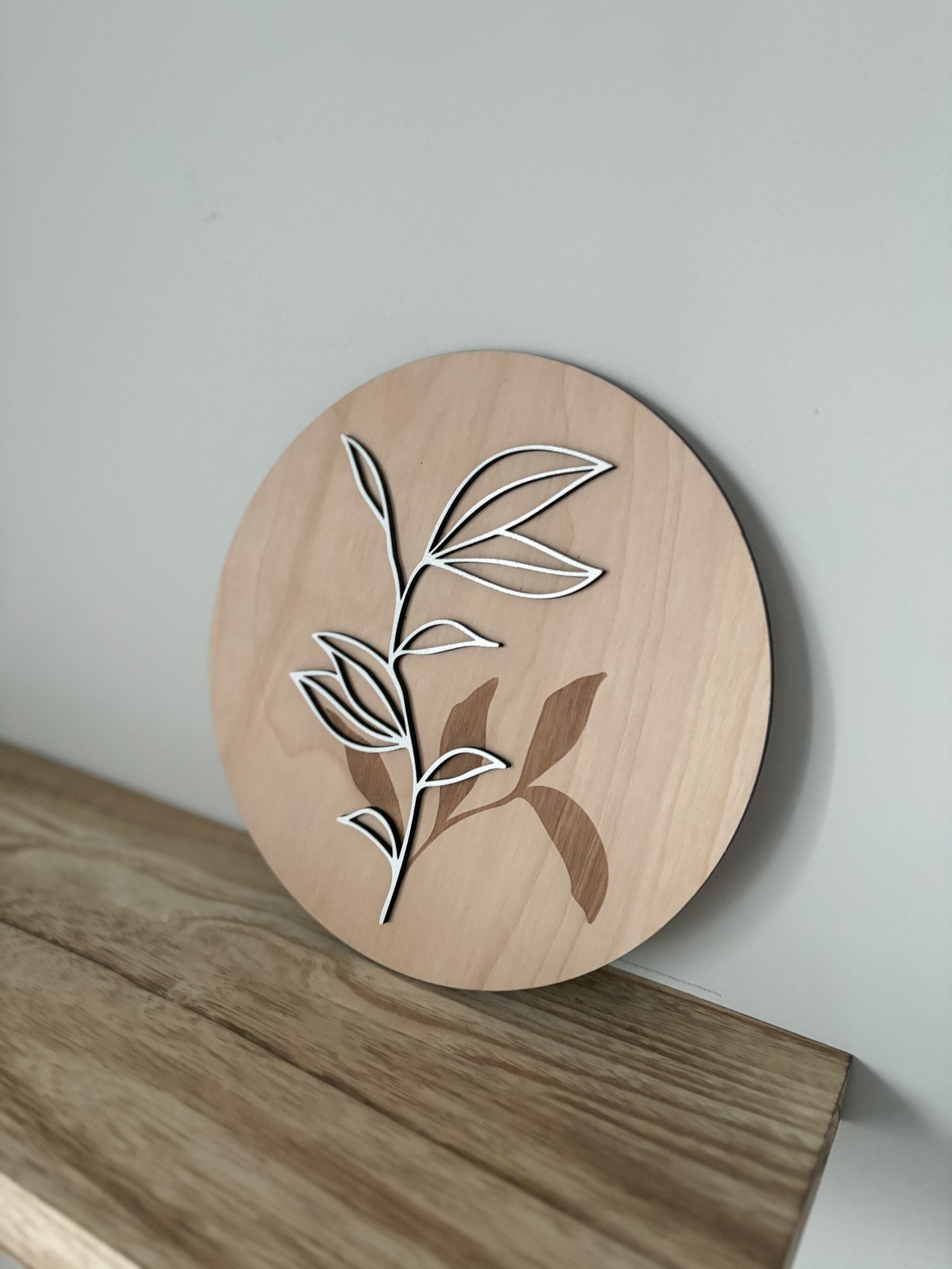 Boho Engraved Greenery Wall Art, Leaf Wood Art, Contemporary Leaves Wall Decor, Laser Cut Wall Art, Feminine Wall Art, Boho Home Decor