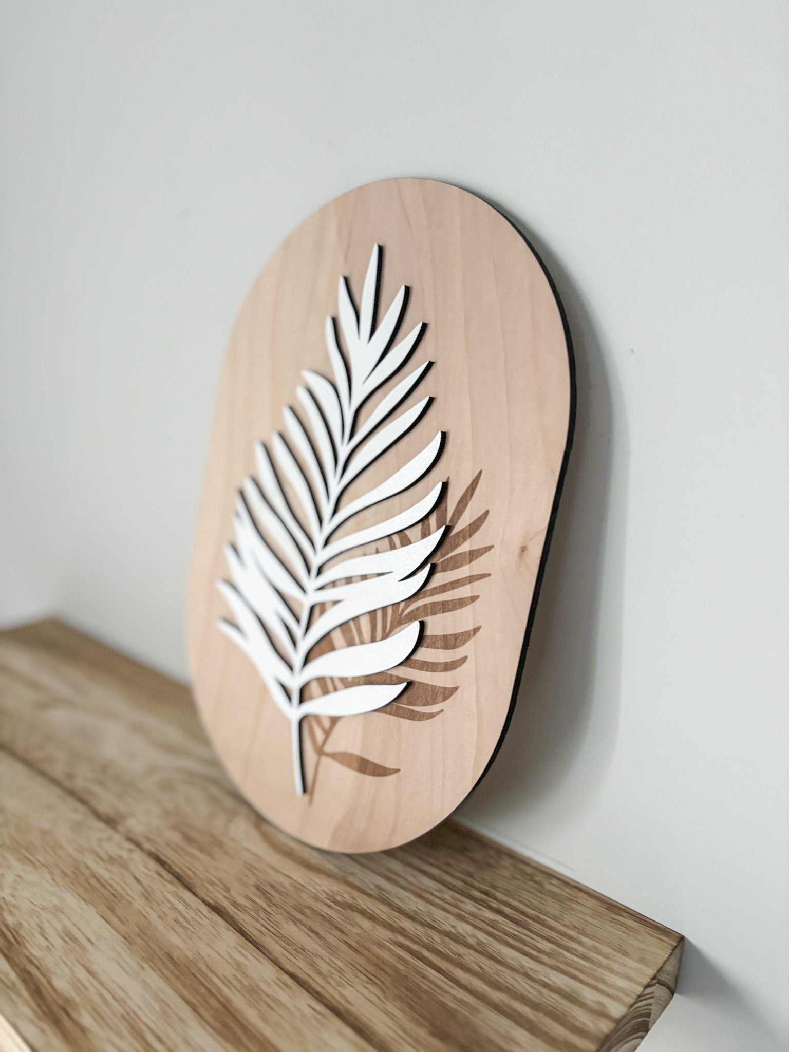 Boho Engraved Greenery Wall Art, Leaf Wood Art, Contemporary Leaves Wall Decor, Laser Cut Wall Art, Feminine Wall Art, Boho Home Decor