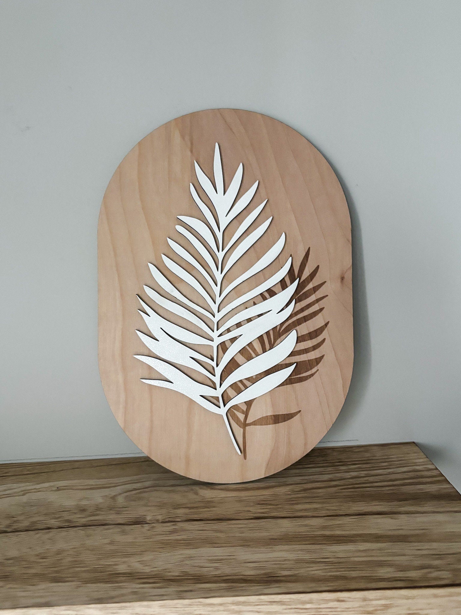 Boho Engraved Greenery Wall Art, Leaf Wood Art, Contemporary Leaves Wall Decor, Laser Cut Wall Art, Feminine Wall Art, Boho Home Decor