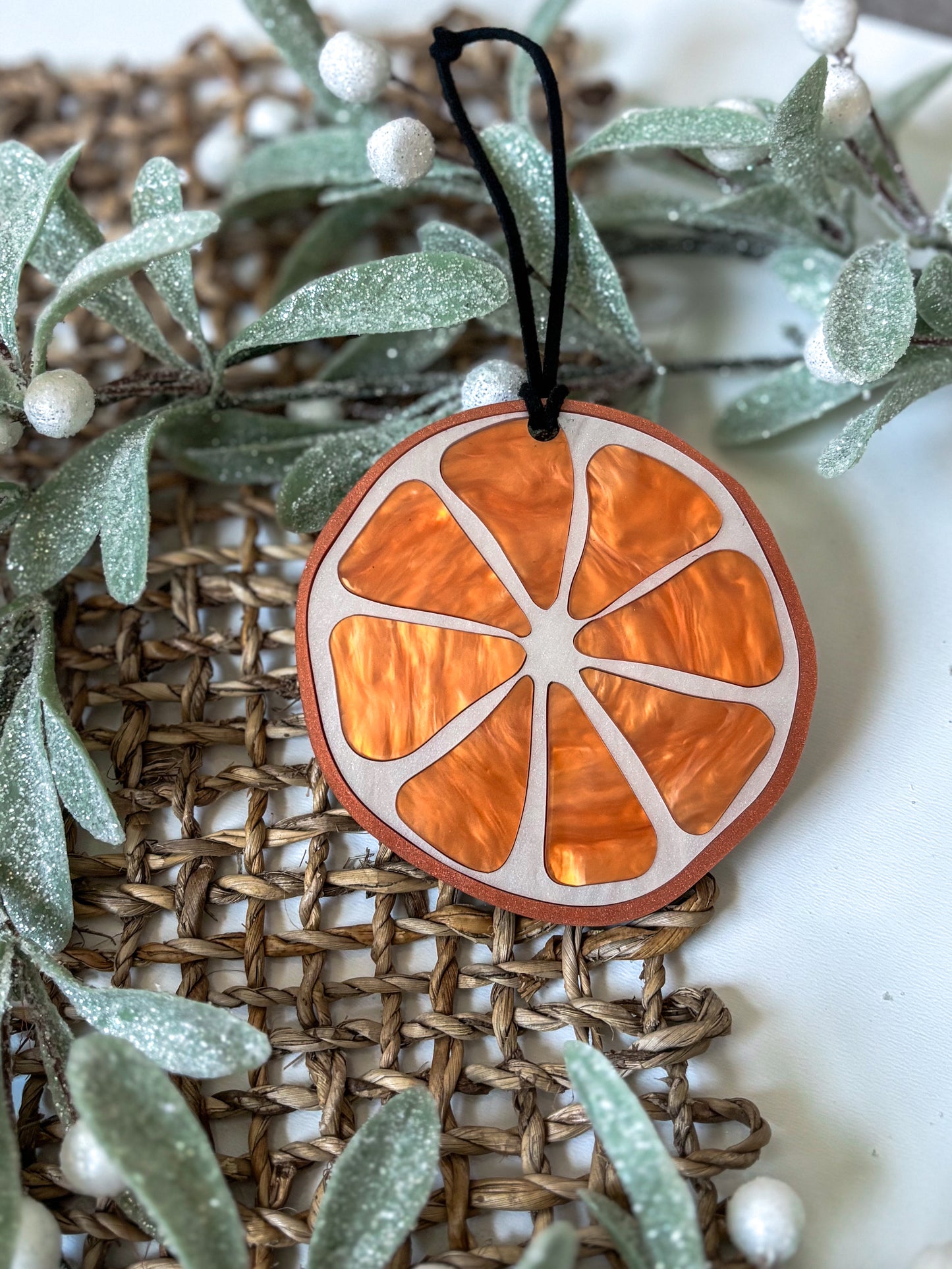 Dried Orange Ornament Faux Stained Glass
