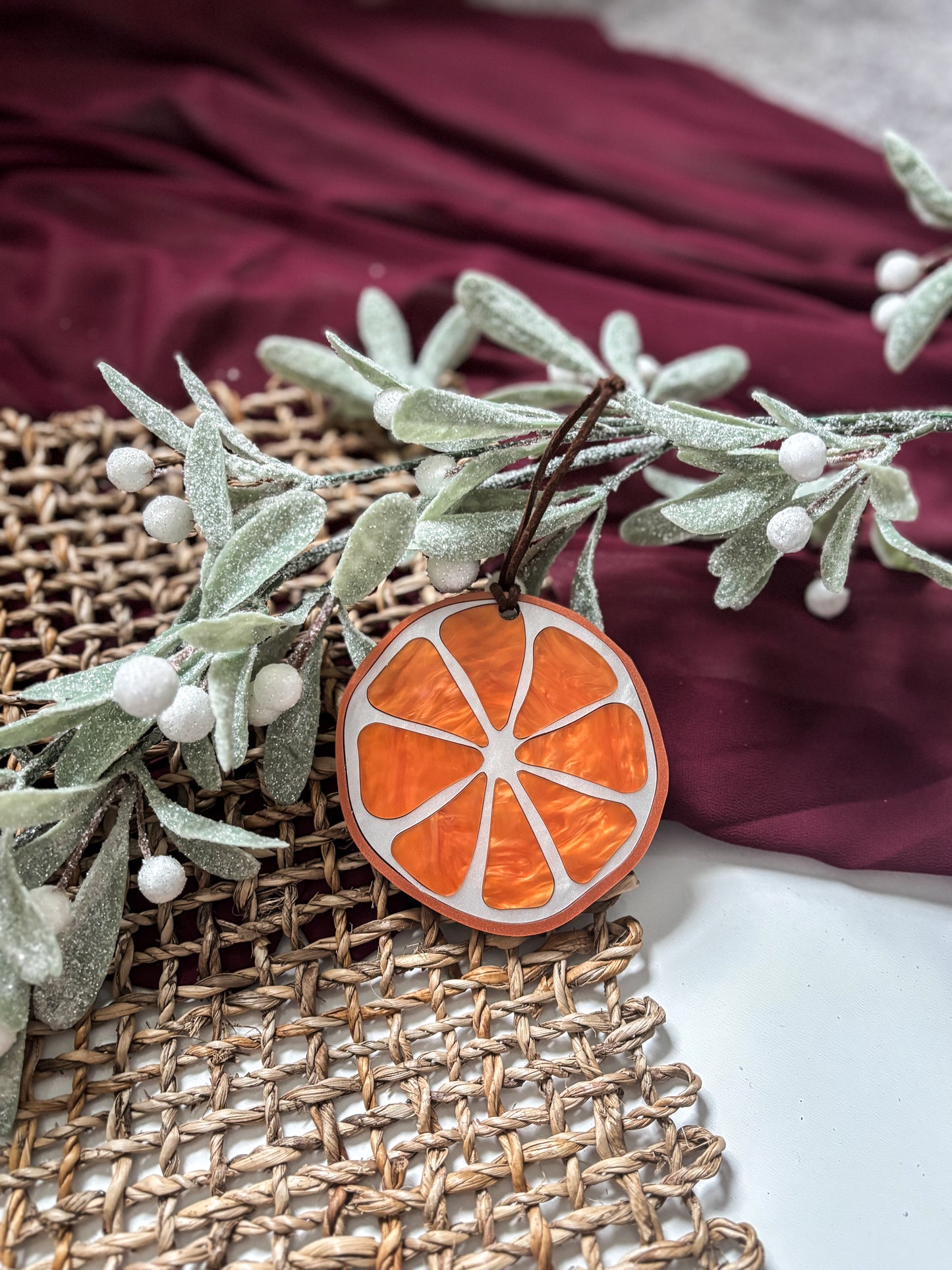 Dried Orange Ornament Faux Stained Glass