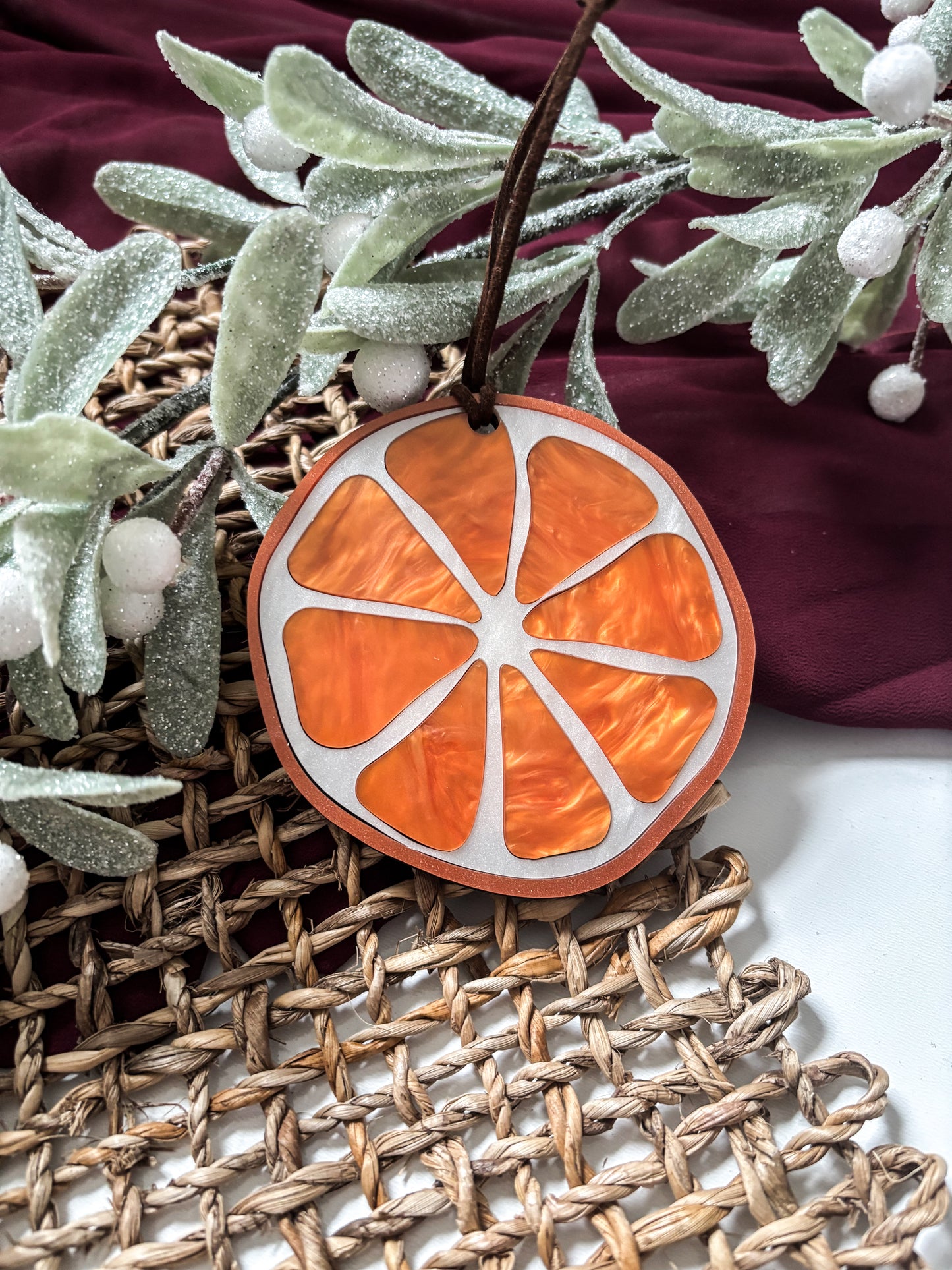 Dried Orange Ornament Faux Stained Glass