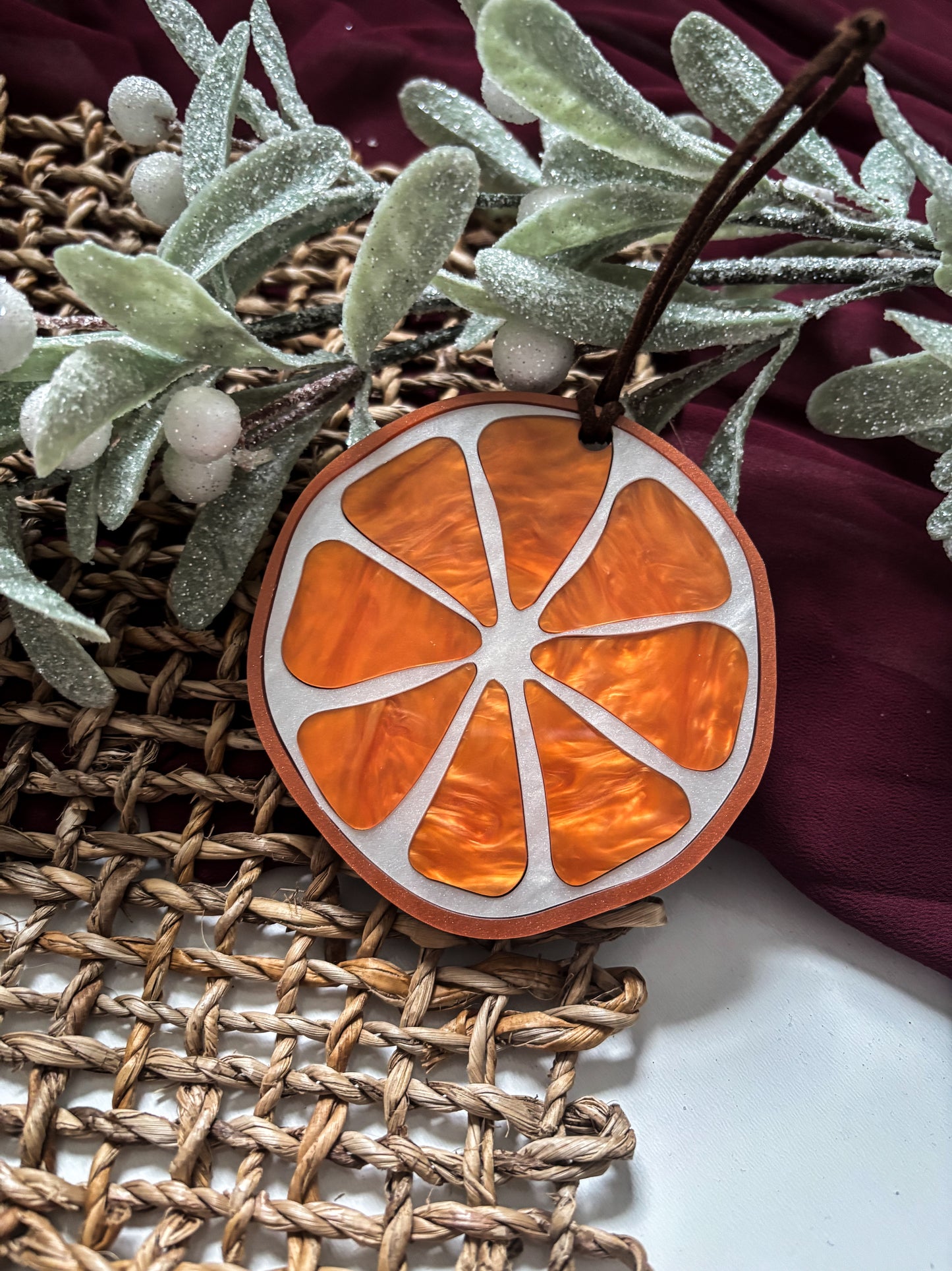 Dried Orange Ornament Faux Stained Glass