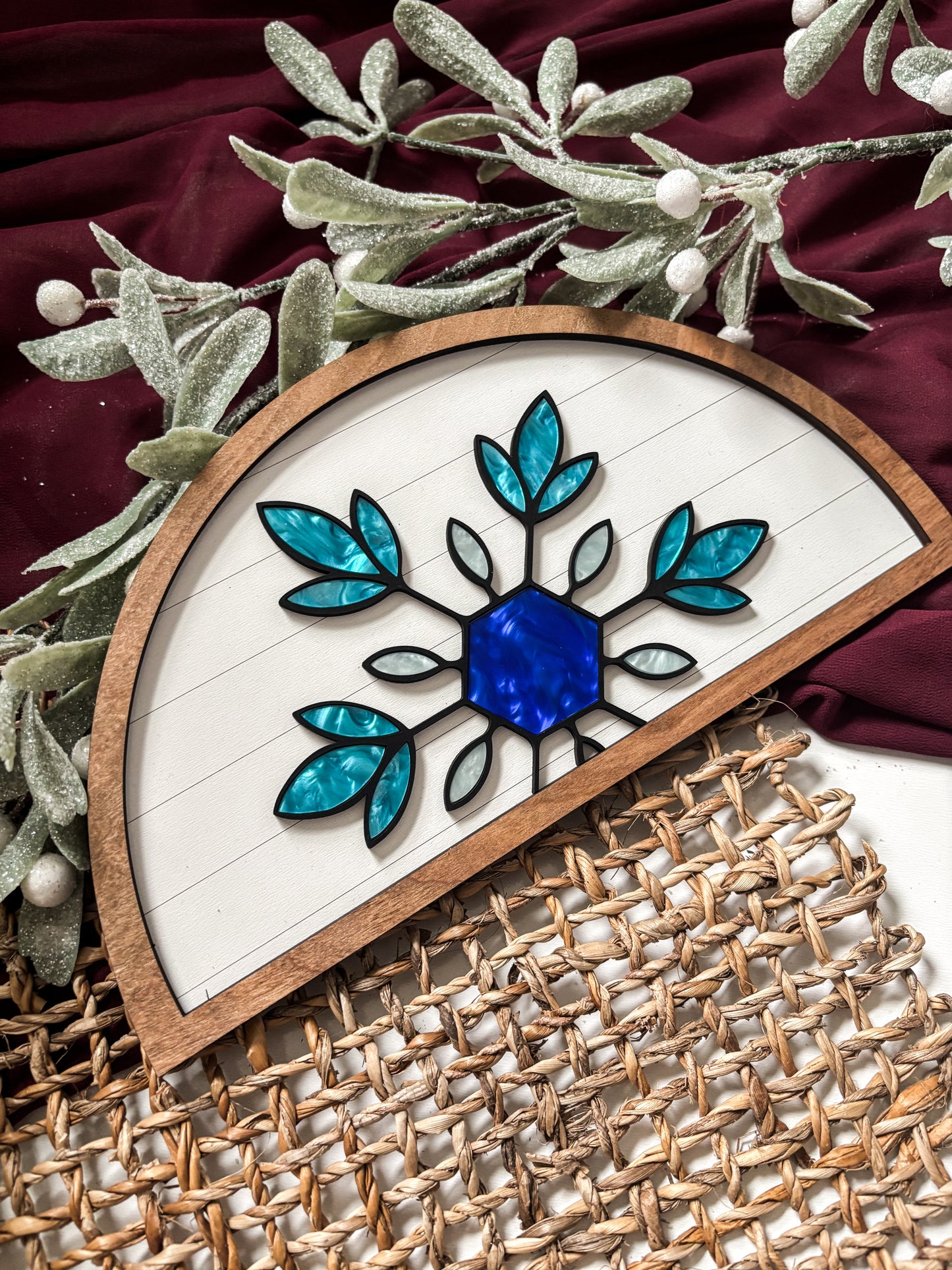Faux Stained Glass Snowflake