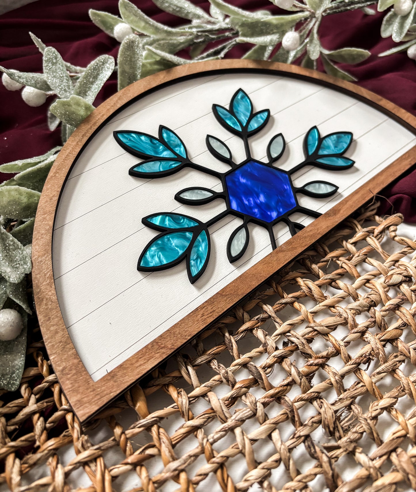 Faux Stained Glass Snowflake