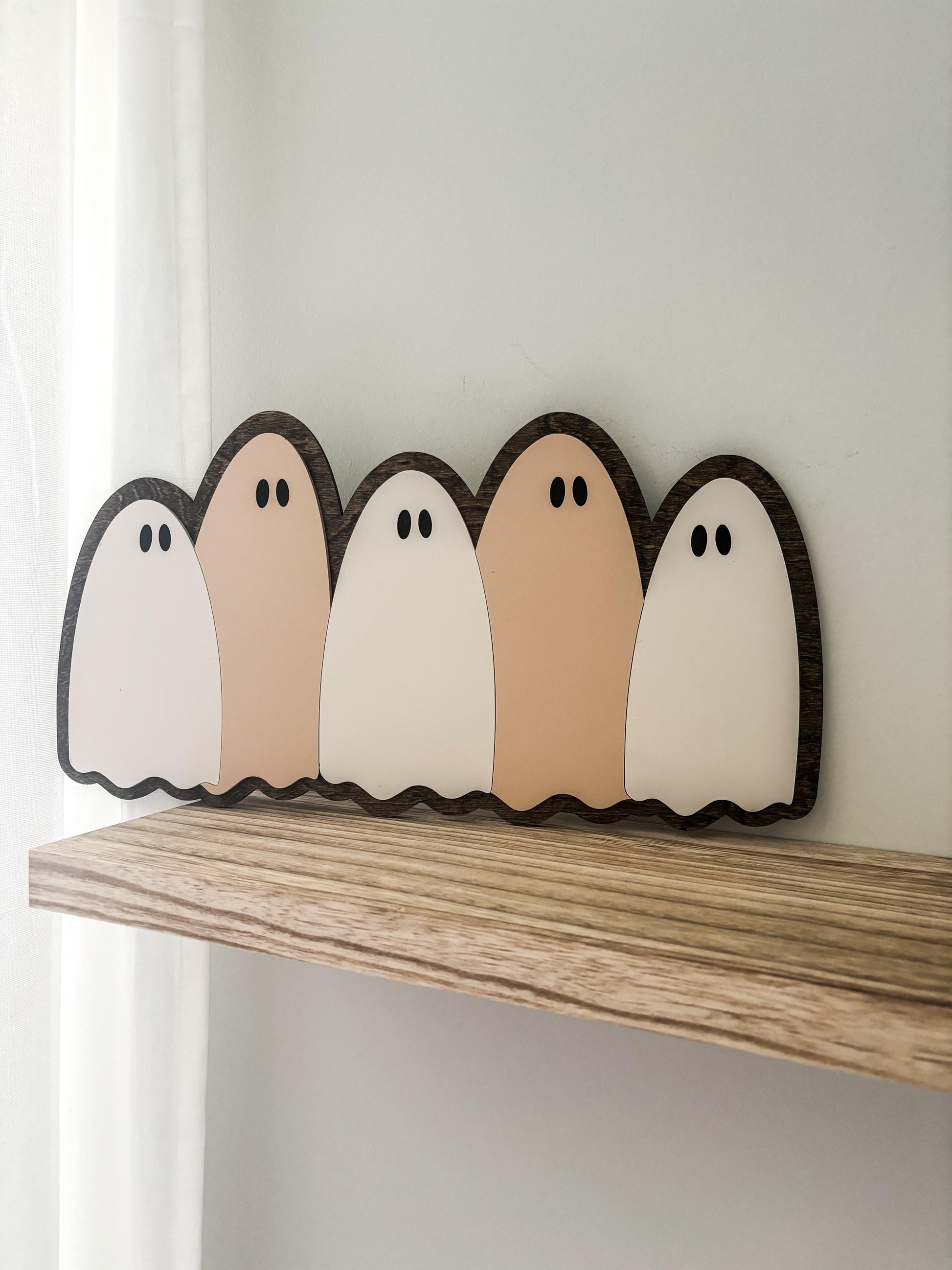 Halloween Ghost Wall Decor, Modern Halloween Sign Decor, Day of the Dead Decor, Fall Home Sign, Halloween Sign, Fall Wood Sign