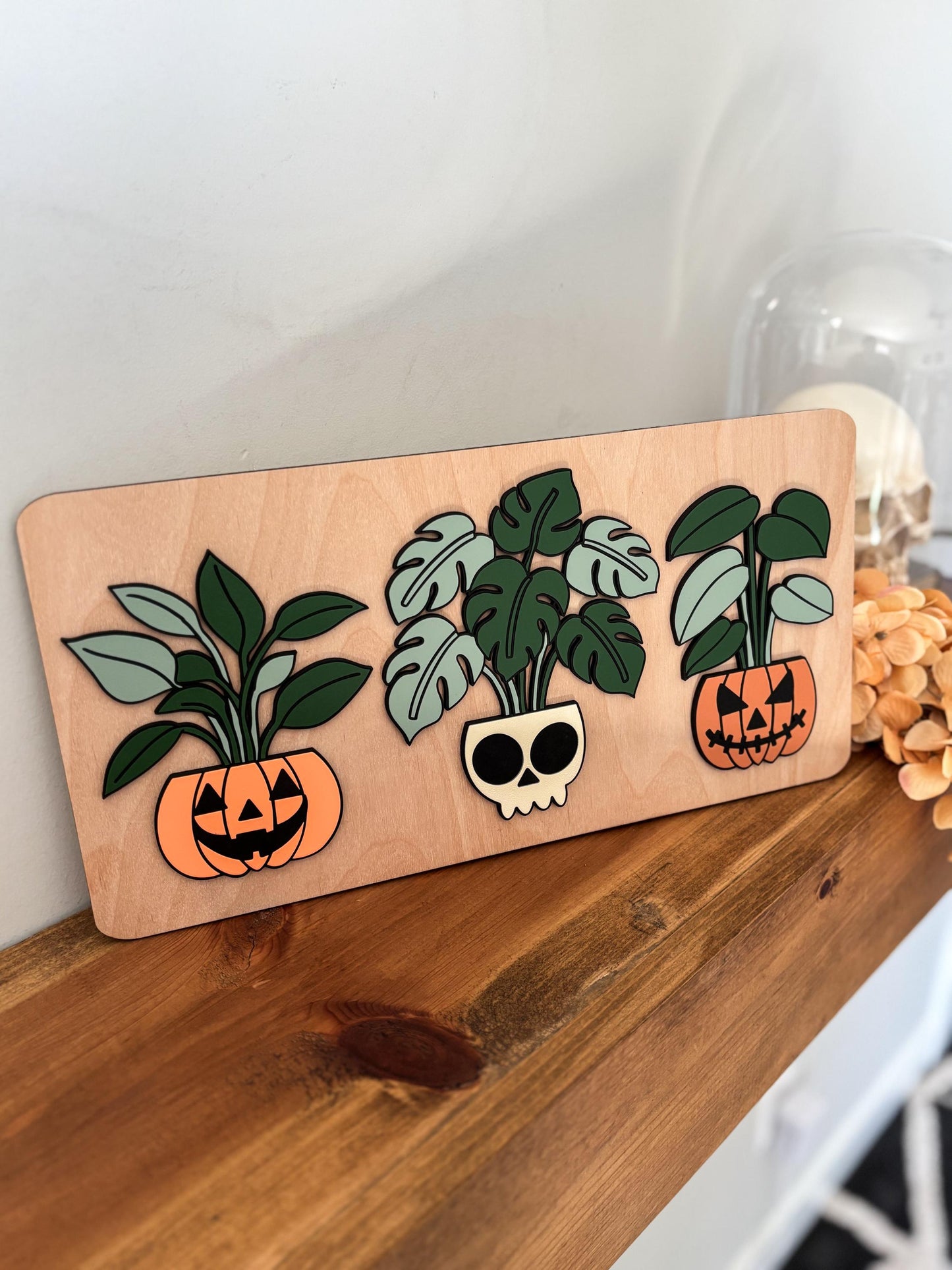 Halloween Planters Sign, Spooky Planter Skeleton Decor, Pumpkin Planters Home Decor, Skull Fall Decor, Halloween Sign, Fall Wood Sign