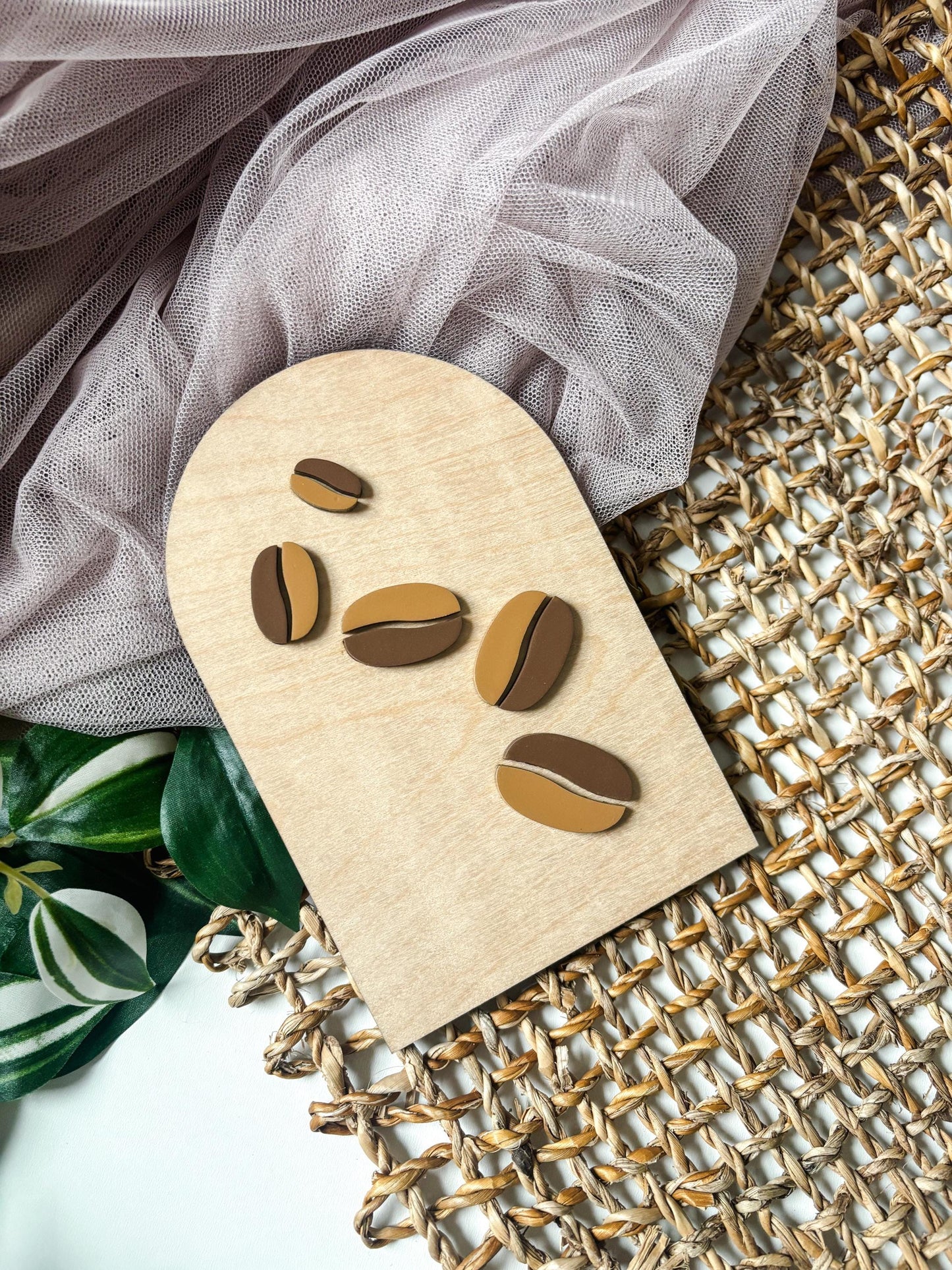 Coffee Bar Decor, Hand Painted Coffee Bean Decor, Coffee Lover Gift, Minimalist Kitchen Decor, Coffee Station Decor, Modern Coffee Wall Art