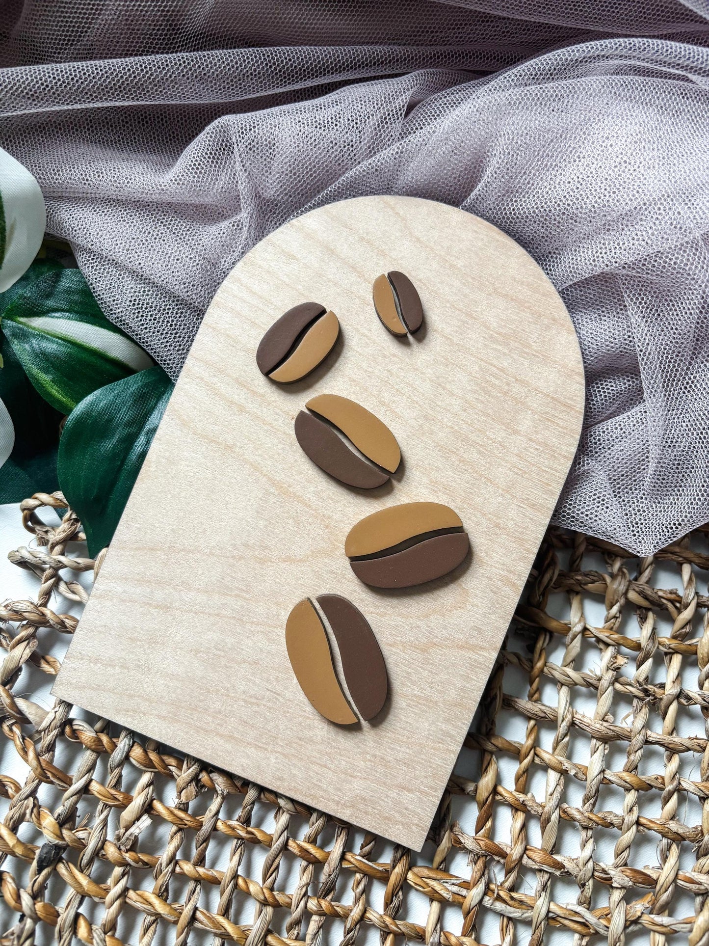 Coffee Bar Decor, Hand Painted Coffee Bean Decor, Coffee Lover Gift, Minimalist Kitchen Decor, Coffee Station Decor, Modern Coffee Wall Art