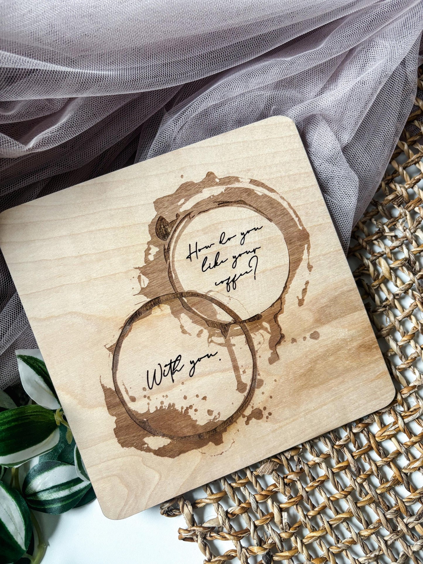 Coffee Bar Decor, Engraved Coffee Ring Art, Wood Coffee Lover Gift, Minimalist Kitchen Decor, Coffee Station Decor, Modern Coffee Wall Art