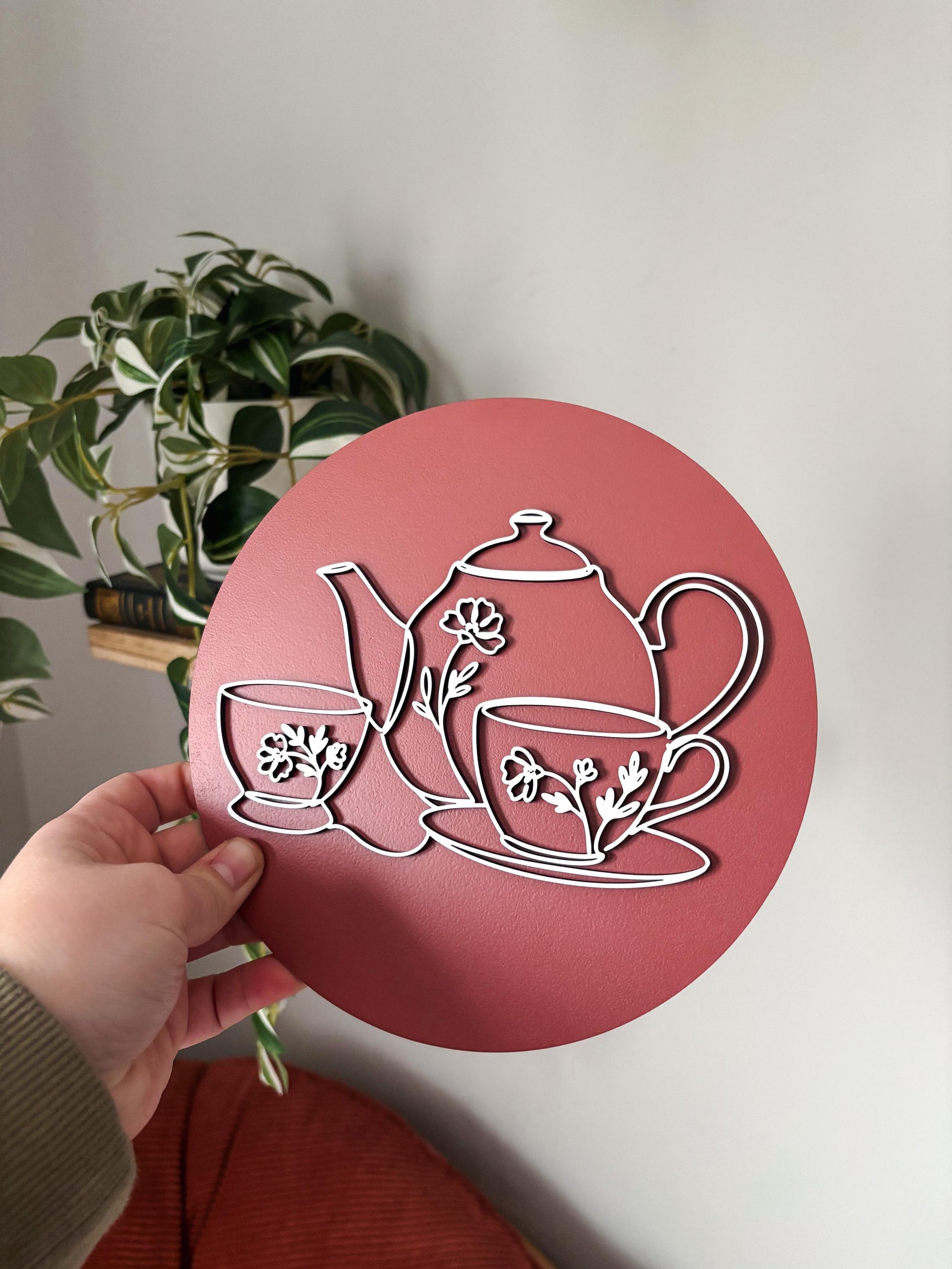 Tea Lover Wall Art, Teapot and Teacup Decor, Tea Bar Decor, Kitchen Tea Decor, Cottagecore Tea Art, Tea Time Wall Decor, Gift for Tea Lover