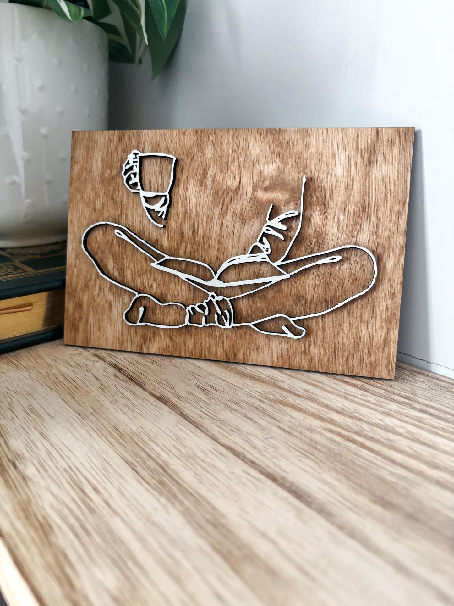 Reading Girl Wall Art, Minimalist Book Lover Decor, Coffee Lover Line Art, Cozy Reading Nook, Bookish Wall Art, Reader Gift, Coffee & Books