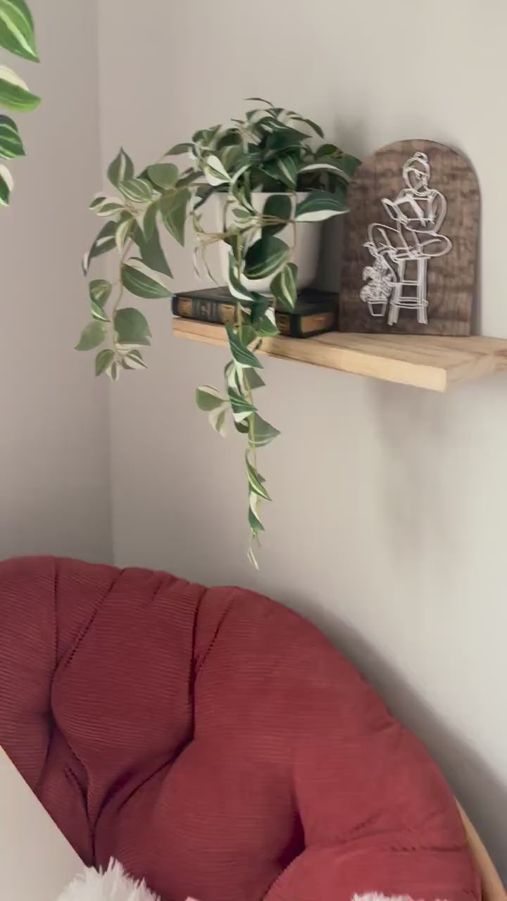 Reading Girl Wall Art, Book Lover Decor, Cozy Reading Nook Decor, Bookish Wall Art, Reader Gift, Cottagecore Line Art, Plant Lover Art