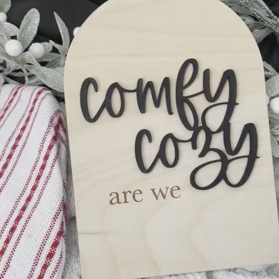 Comfy Cozy Are We Sign, Sleigh Ride Sign, Board, Christmas Hanging Decor, Christmas Arch decor, Modern Decorations, Minimalist Christmas