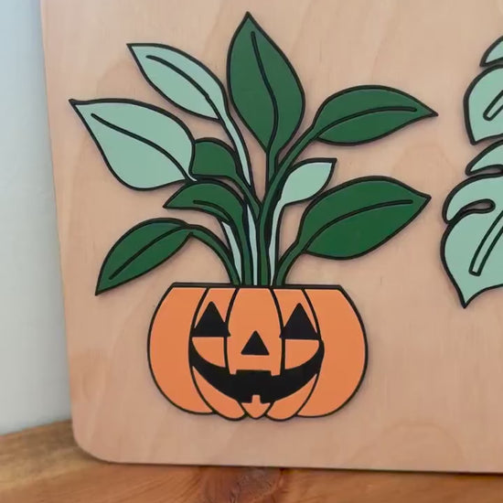 Halloween Planters Sign, Spooky Planter Skeleton Decor, Pumpkin Planters Home Decor, Skull Fall Decor, Halloween Sign, Fall Wood Sign