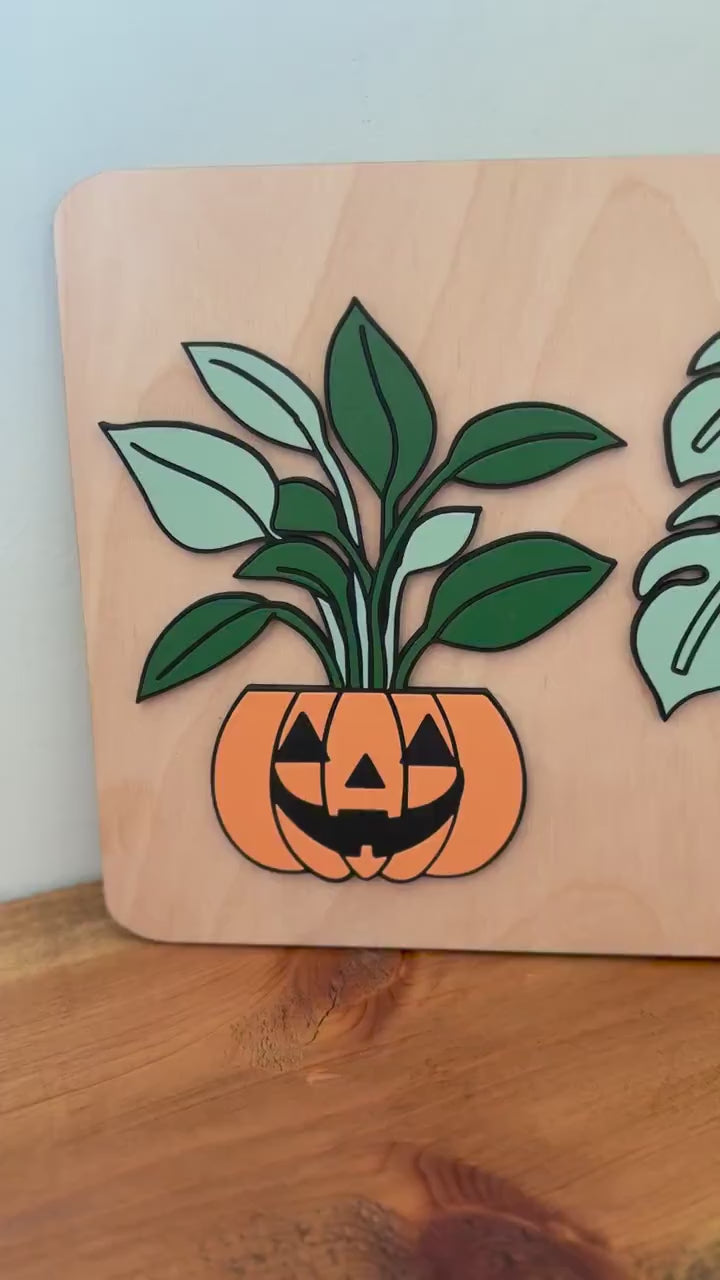 Halloween Planters Sign, Spooky Planter Skeleton Decor, Pumpkin Planters Home Decor, Skull Fall Decor, Halloween Sign, Fall Wood Sign