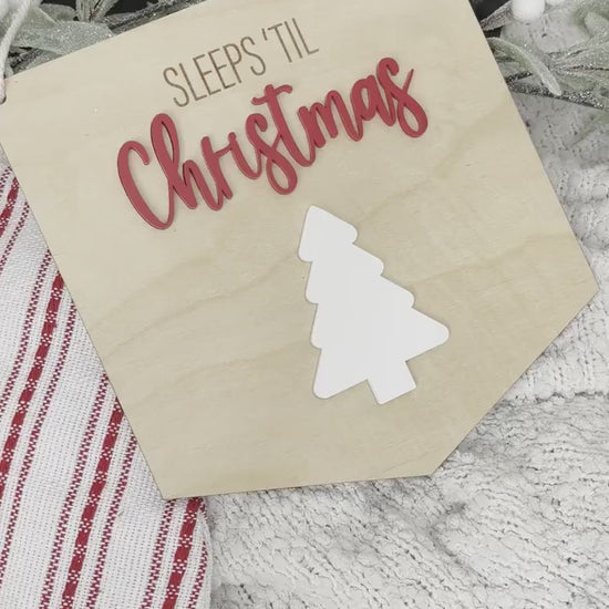 Christmas Countdown Sign, Sleeps until Santa Visits, Christmas Countdown, Modern Christmas, Sleeps Until Christmas, Days Until Christmas