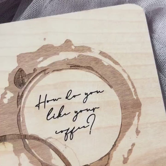 Coffee Bar Decor, Engraved Coffee Ring Art, Wood Coffee Lover Gift, Minimalist Kitchen Decor, Coffee Station Decor, Modern Coffee Wall Art