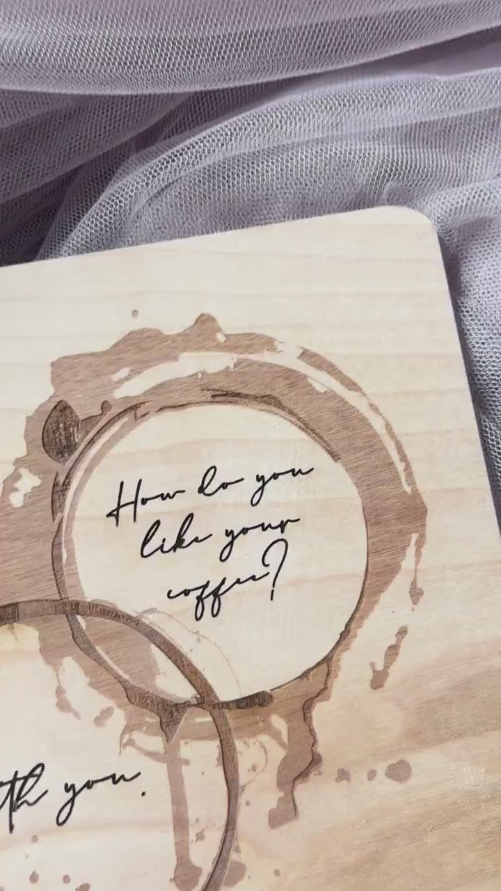 Coffee Bar Decor, Engraved Coffee Ring Art, Wood Coffee Lover Gift, Minimalist Kitchen Decor, Coffee Station Decor, Modern Coffee Wall Art