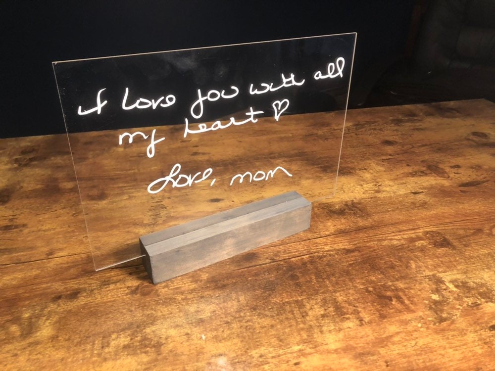 Custom Engraved Handwriting Sign, Personalized Handwriting Sign, Handwriting Gift, Acrylic Sign, Christmas Gift 2021, Laser Engraved