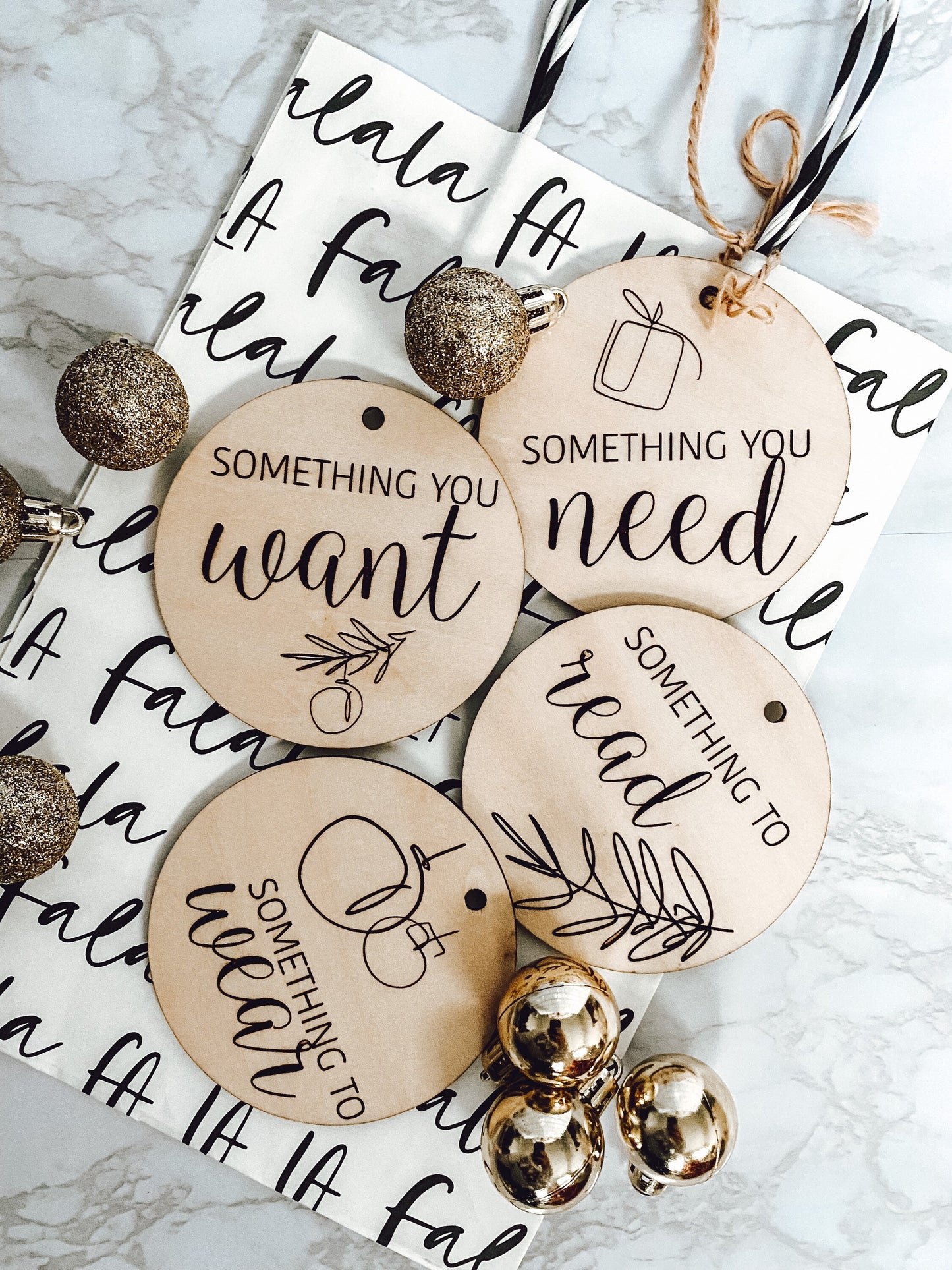 Laser Engraved Gift Tags, Personalized Gift Tags, Something You Want Something You Need Tag, Gift Tags Set, Christmas Gift Tags, Laser Cut