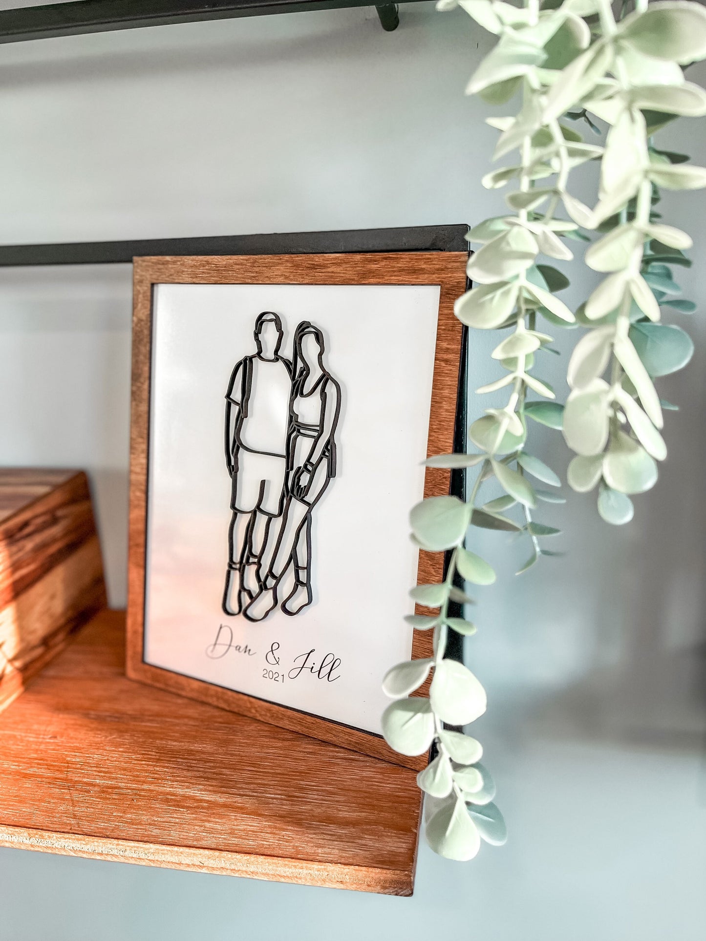 Family Portrait Line Drawing, Custom Baby Picture, Laser Cut Couple Portrait, Custom Wood Sign, Outlined Photo, Gift for Valentine's Day
