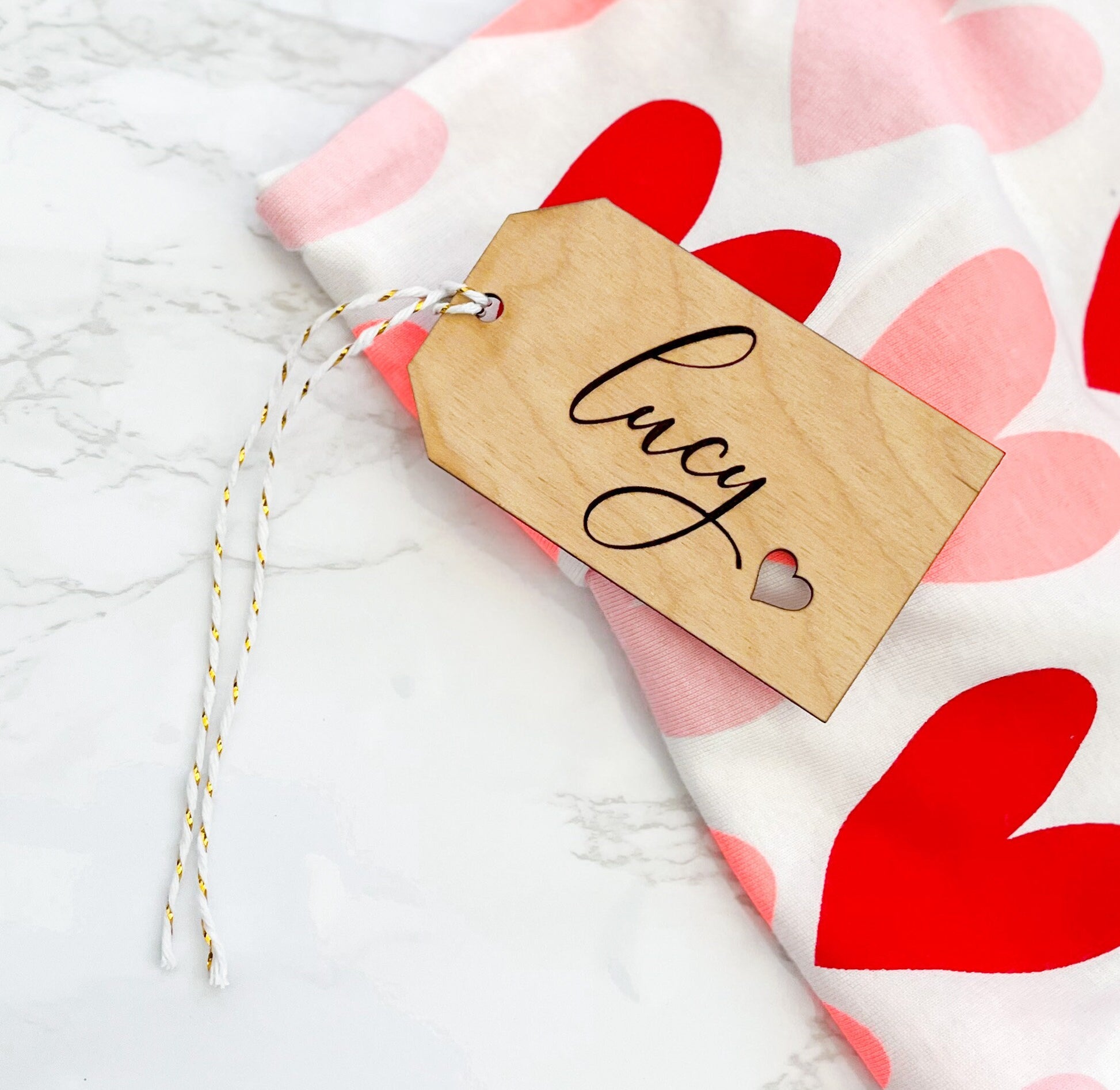 Valentine's Day Tag, Valentine's Day Basket Gift Tag, Heart Gift Tag, Valentines Gift Tag, Valentine's Wood Tags, Wooden Heart Name Tag