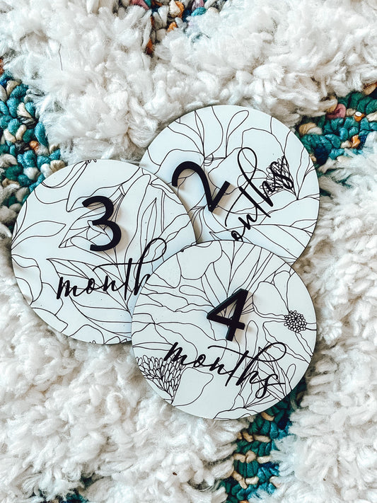 Baby Monthly Milestone Markers, Laser Engraved Wood Monthly Markers, Baby Photo Props, Newborn and Birth Announcement, Baby Shower Gift