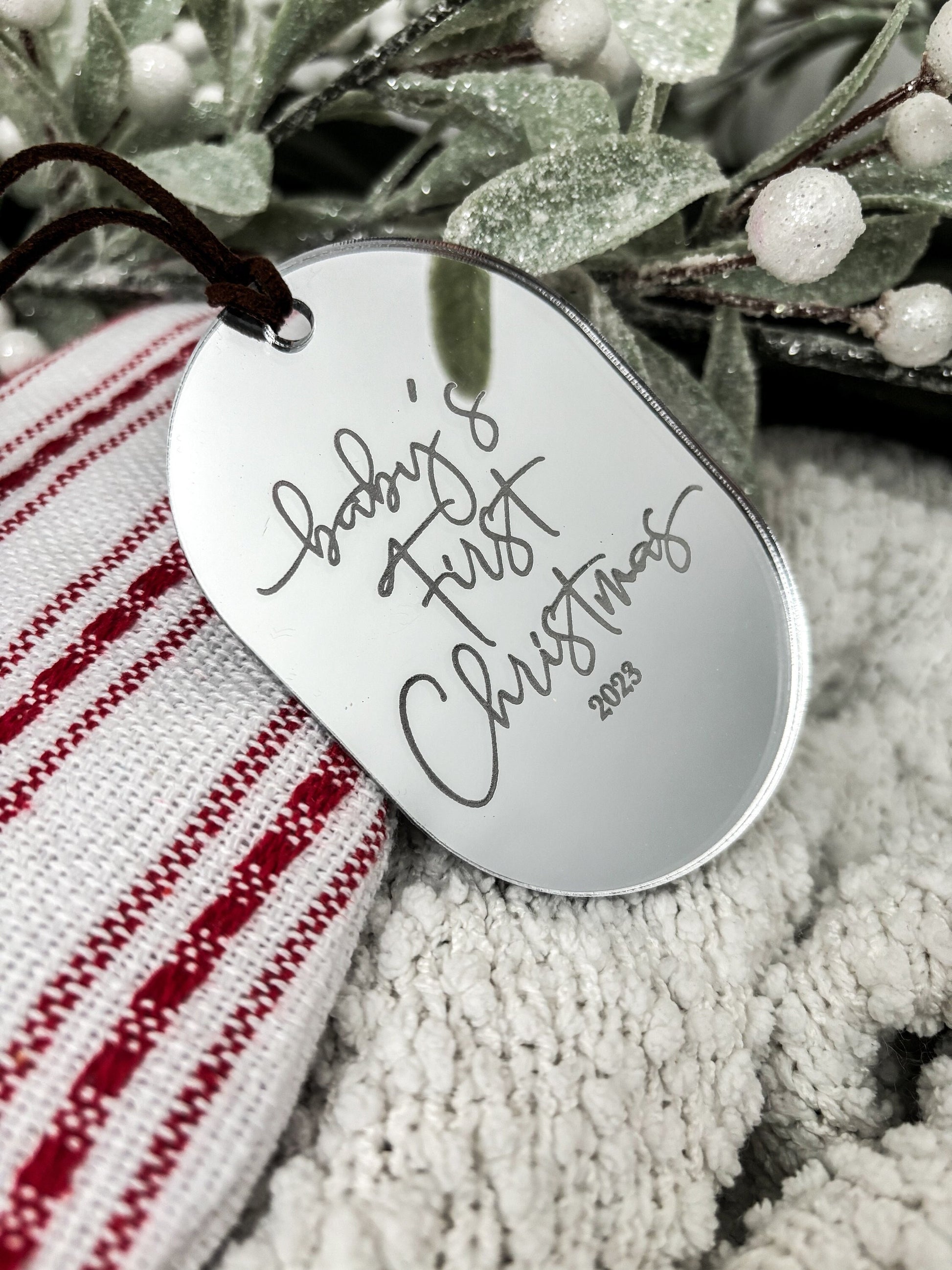 Baby's First Christmas Acrylic Ornament, Custom New Parents Ornament, Baby Boy, Baby Boy, Gift for New Parents, Baby's First