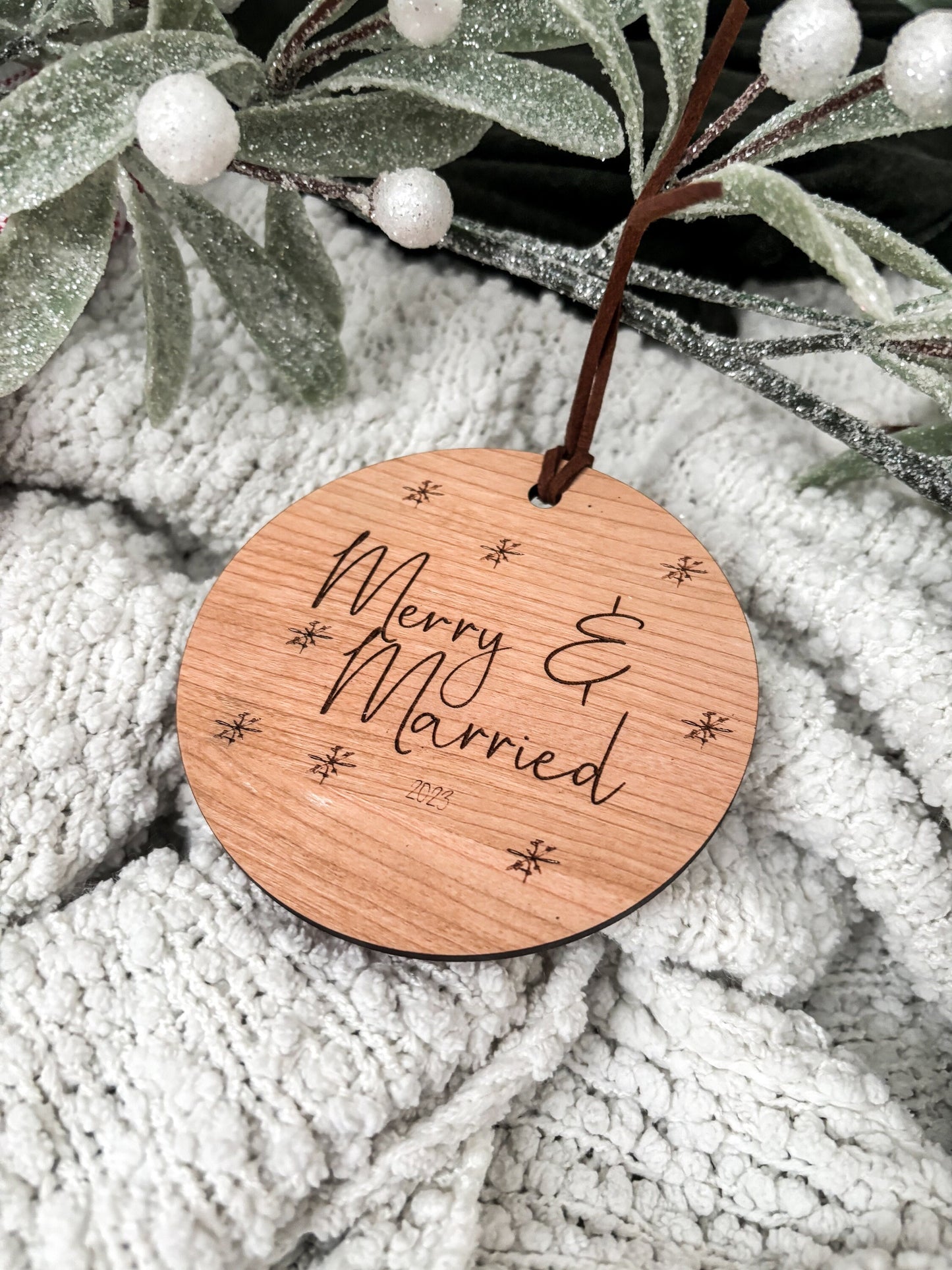 Our First Christmas as Mr. & Mrs. Acrylic Ornament, Merry and Married, Custom Newlyweds Ornament, Just Married, Anniversary Ornament, Gift